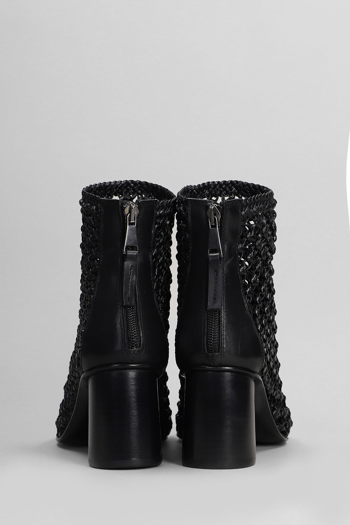 Elena Iachi High Heels Ankle Boots In Black Leather