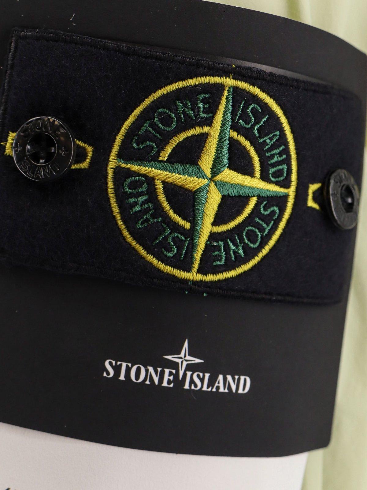 Shop Stone Island Foldable Logo Patch Zip-up Jacket