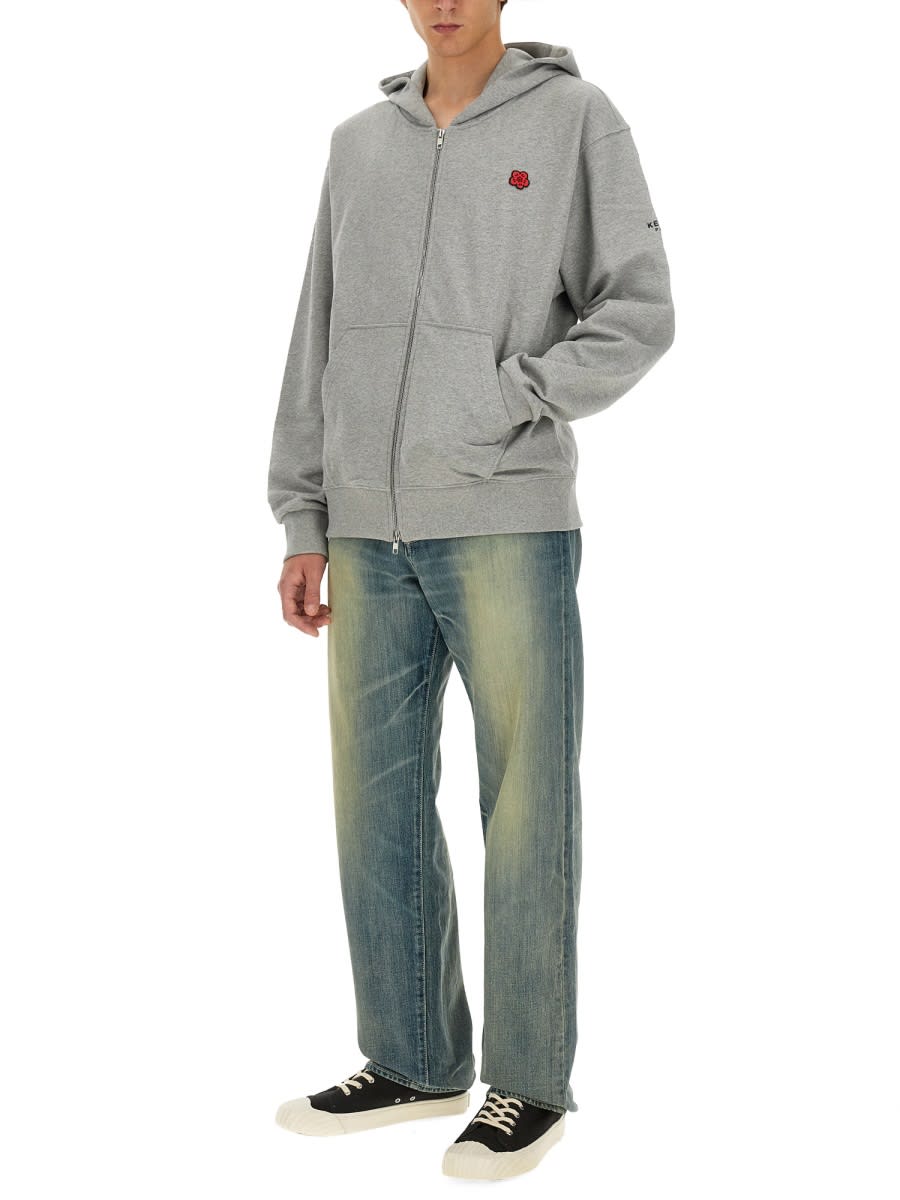 Shop Kenzo Flower Boke Sweatshirt In Grey