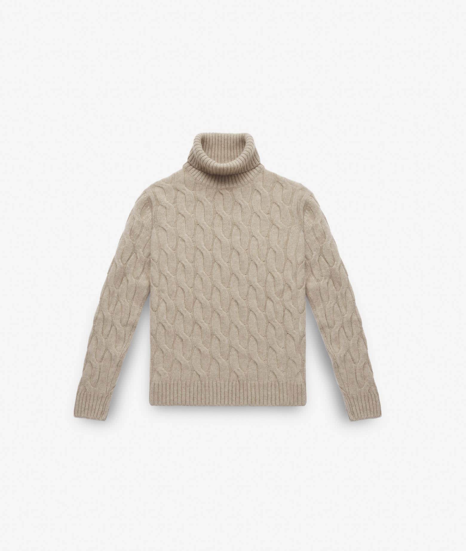 Shop Larusmiani Turtleneck Sweater Col Du Pillon Sweater In Beige