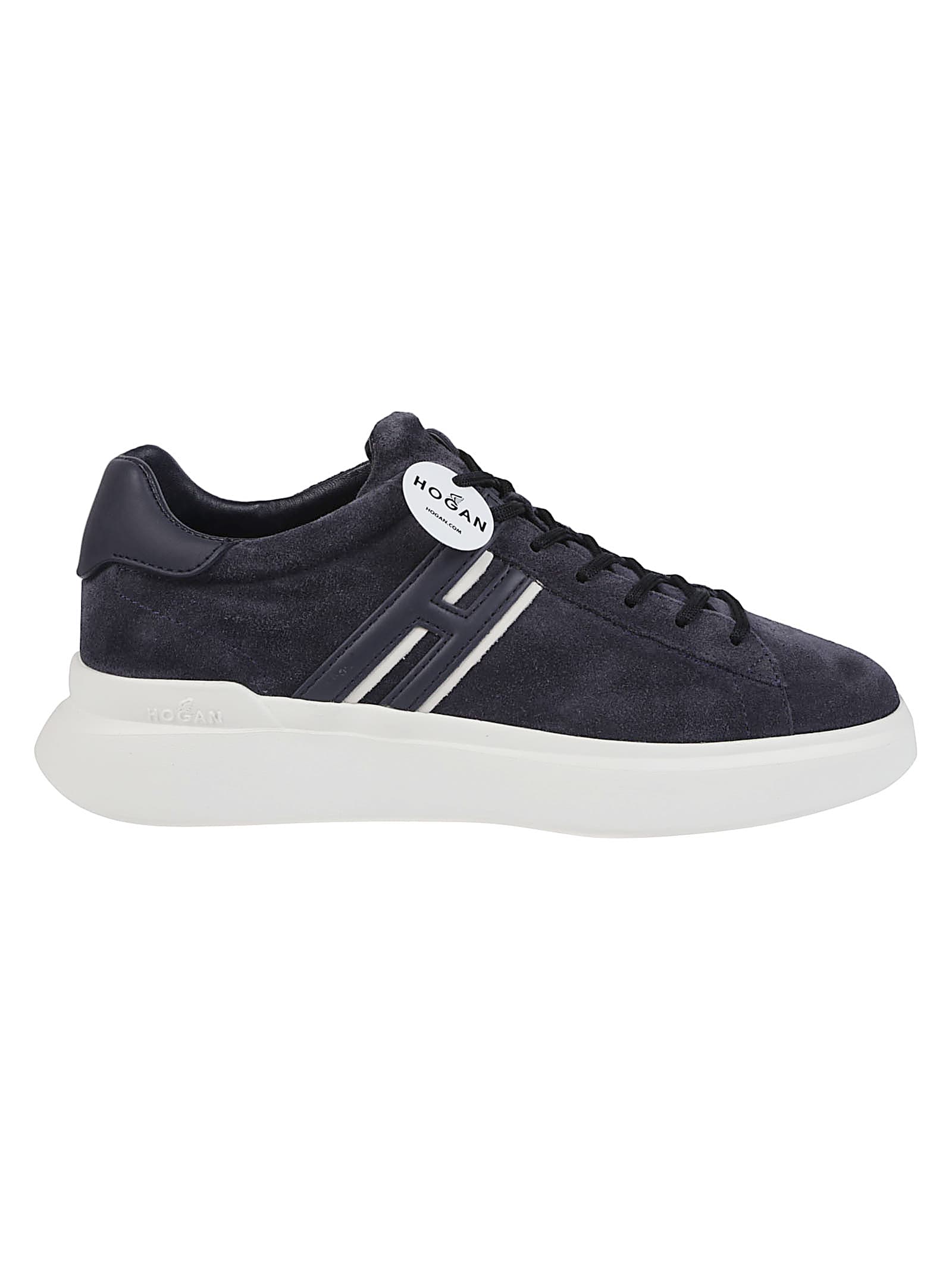 Hogan H580 Lace-up Sneakers With Distinctive Leather Logo In Transparent