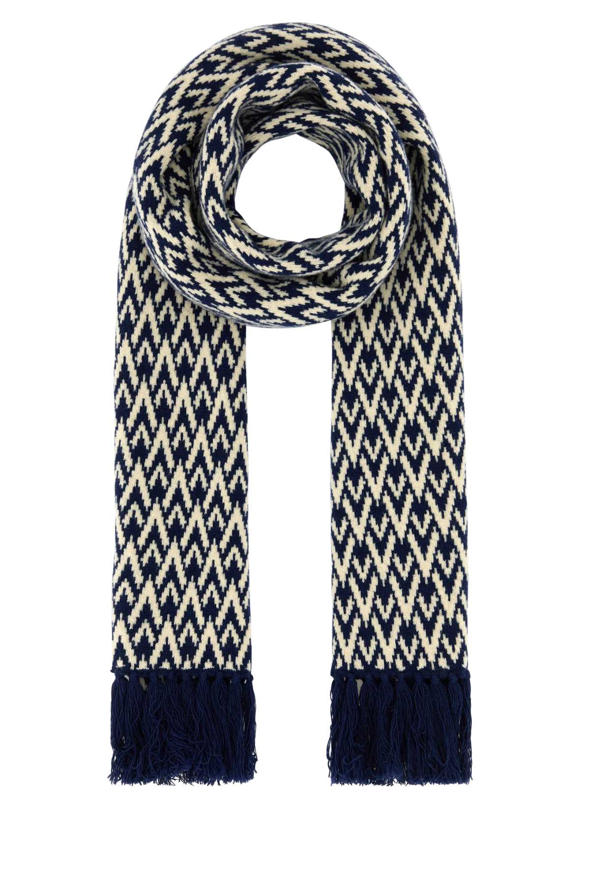 Embroidered Wool Toute La V Scarf