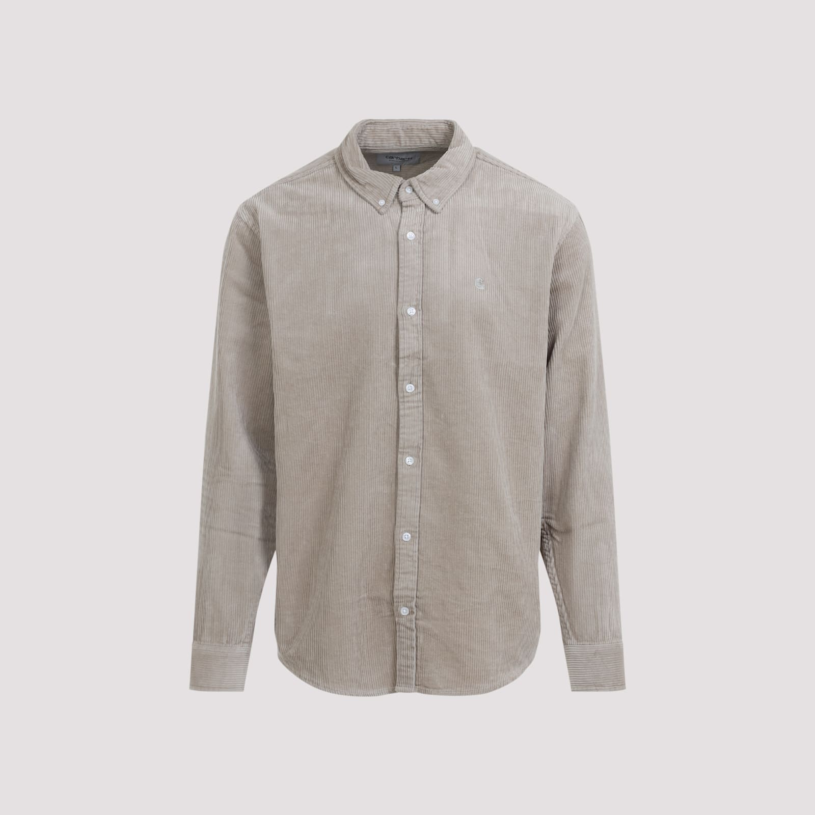 Carhartt Madison Corduroy Long-sleeved Shirt In Gray