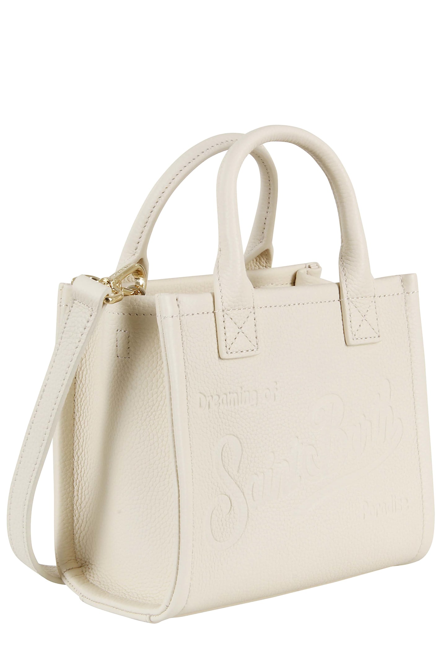 Mc2 Saint Barth Hand Bag With Strap In White