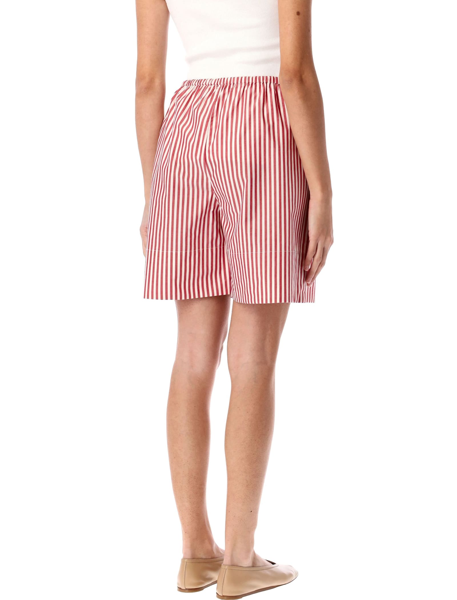 By Malene Birger Siona Shorts In Red White Stripes