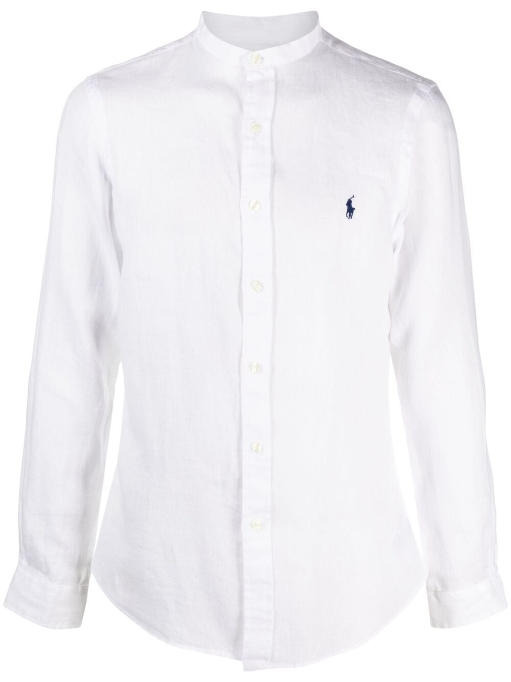 Shop Ralph Lauren White Linen Shirt With Logo