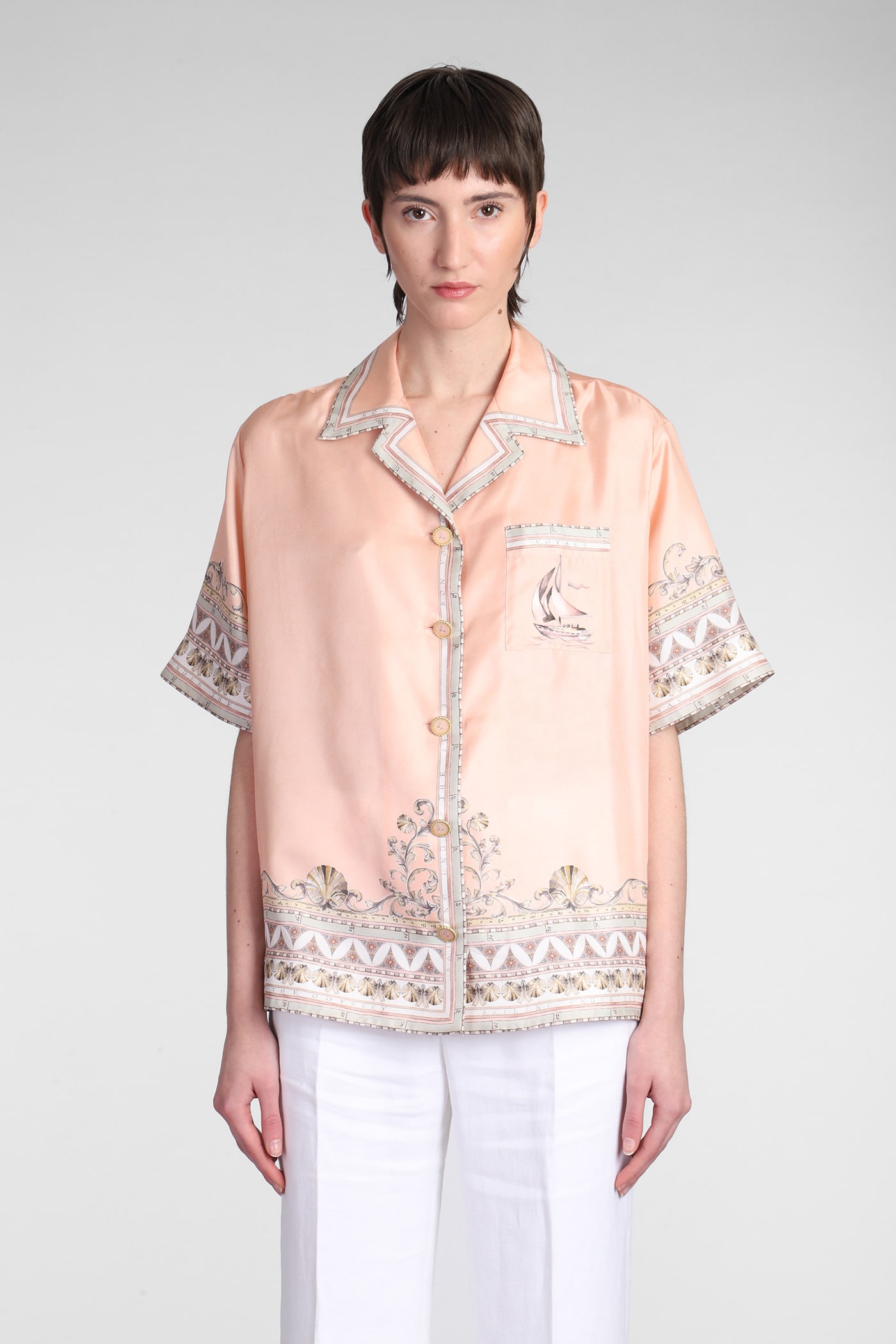 Zimmermann High Tide Oversized Shirt In Rose-pink
