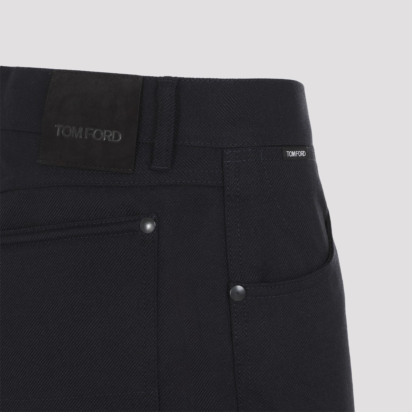 Shop Tom Ford 5 Pockets Pants In Navy