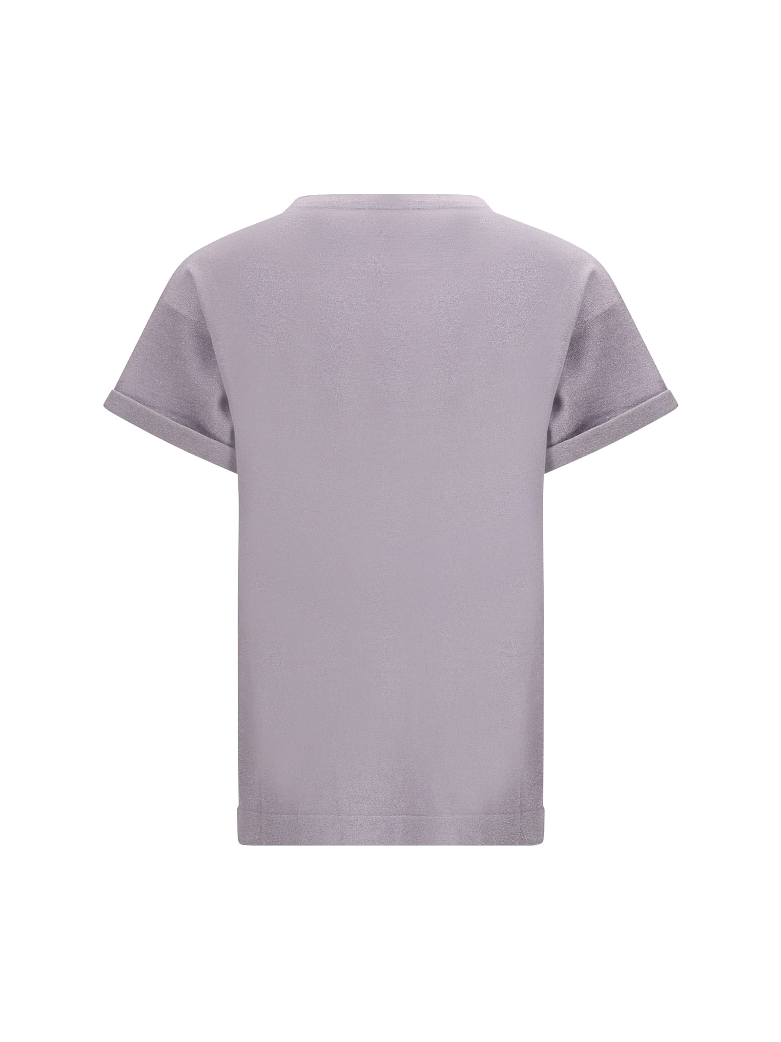 Brunello Cucinelli Cashmere Glitter T-shirt In Purple