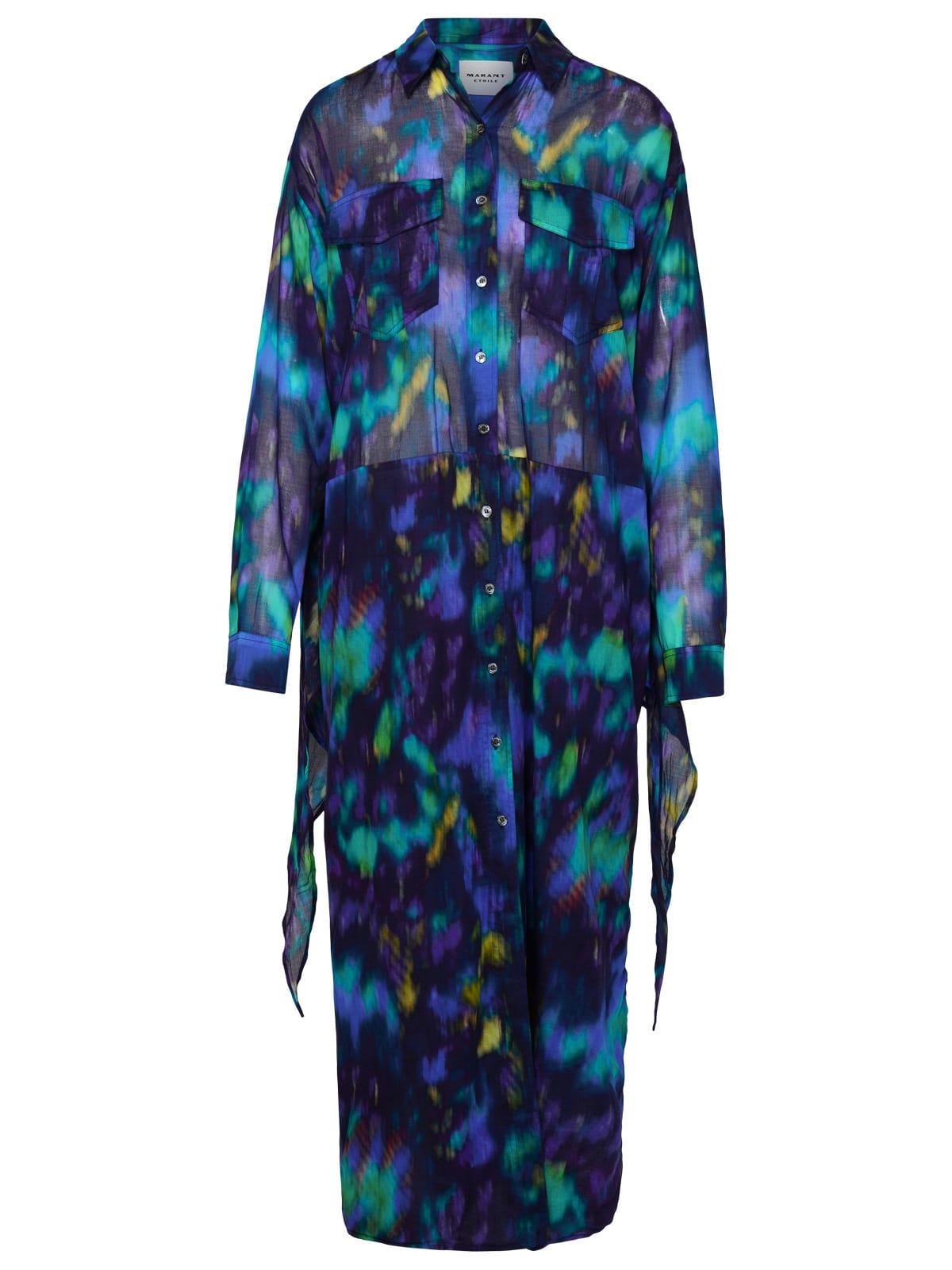 Shop Marant Etoile Nesli Multicolor Cotton Dress In Blue