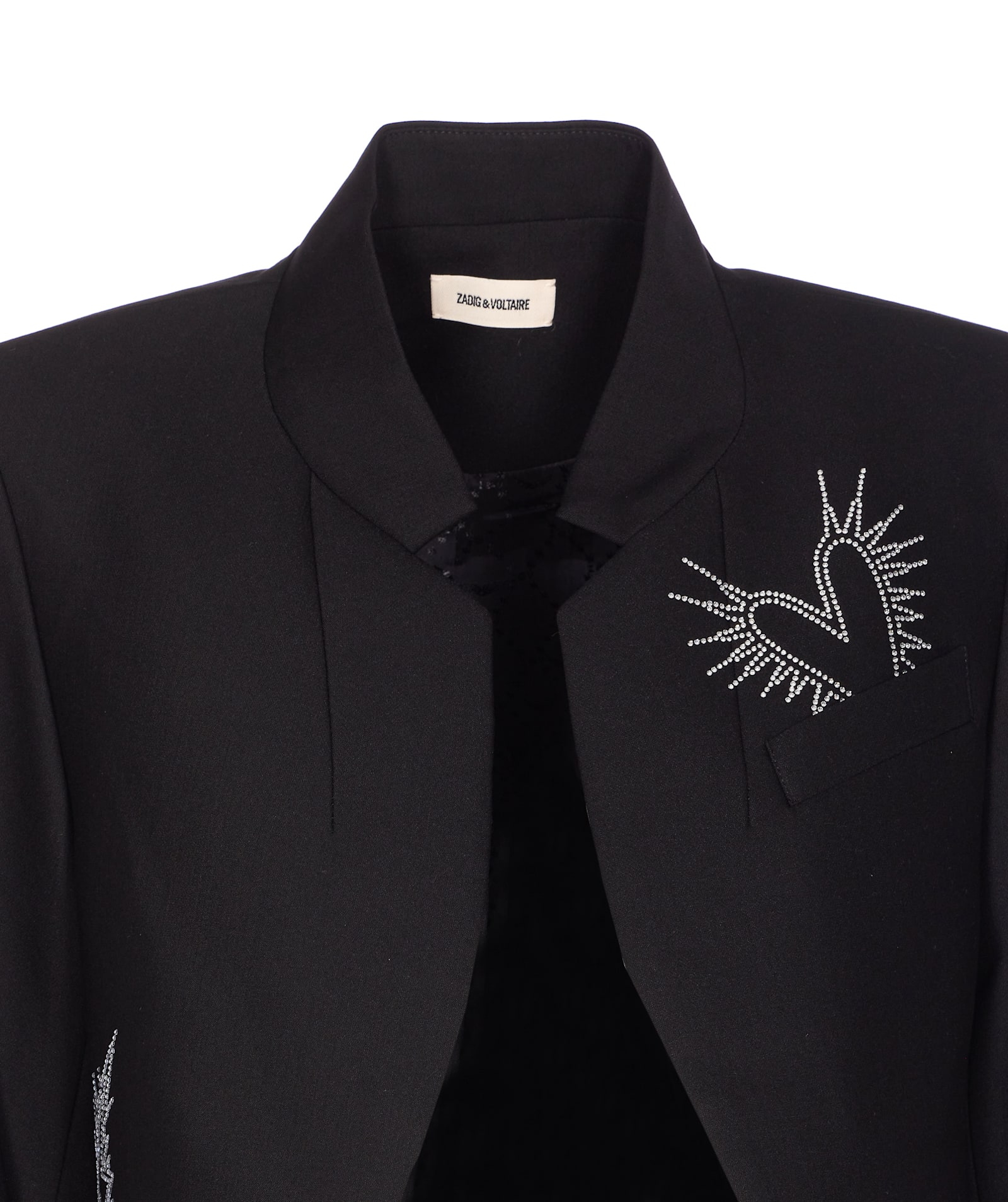 Zadig & Voltaire Chic Open Silhouette Long Sleeve Jacket In Black
