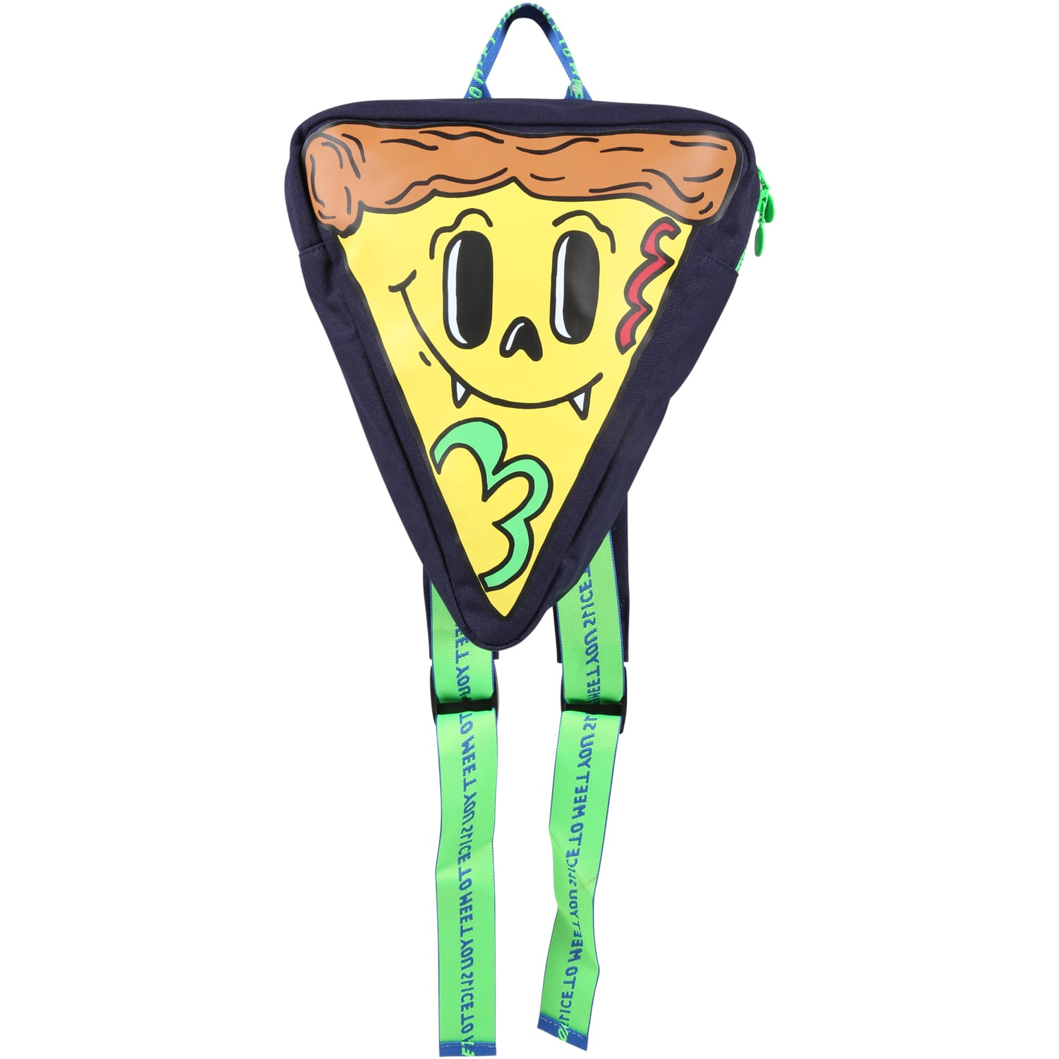 Stella McCartney Kids Blue Backpack For Boy With Pizza