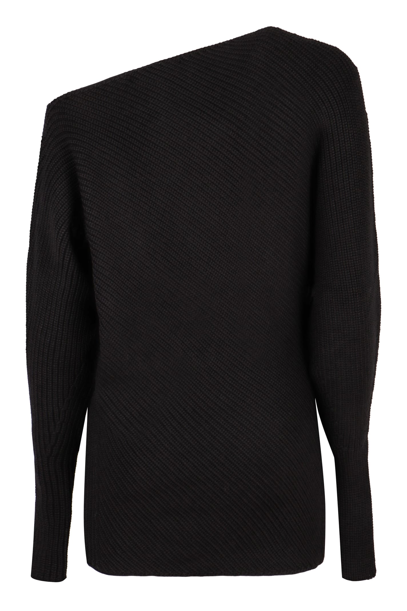 Shop Philosophy Di Lorenzo Serafini One-shoulder Sweater In Black