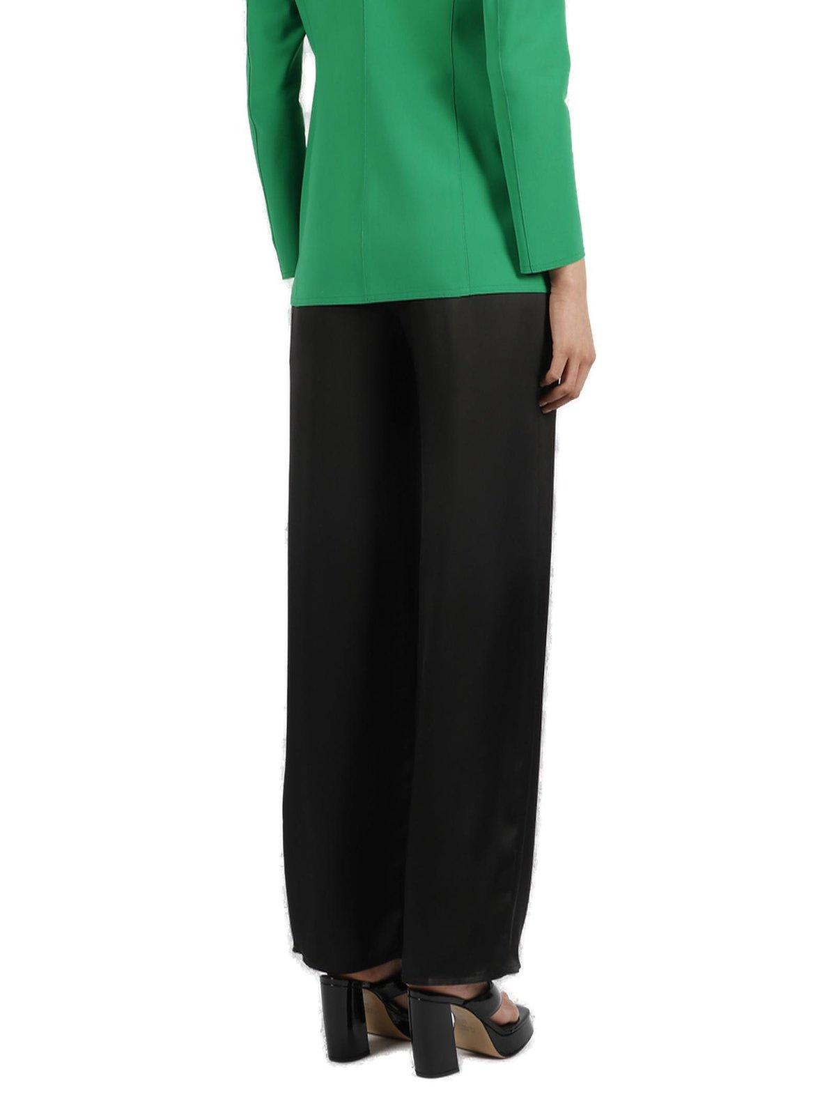 Shop Herno Wide Straight Leg Drawstring Waist Trousers In Black