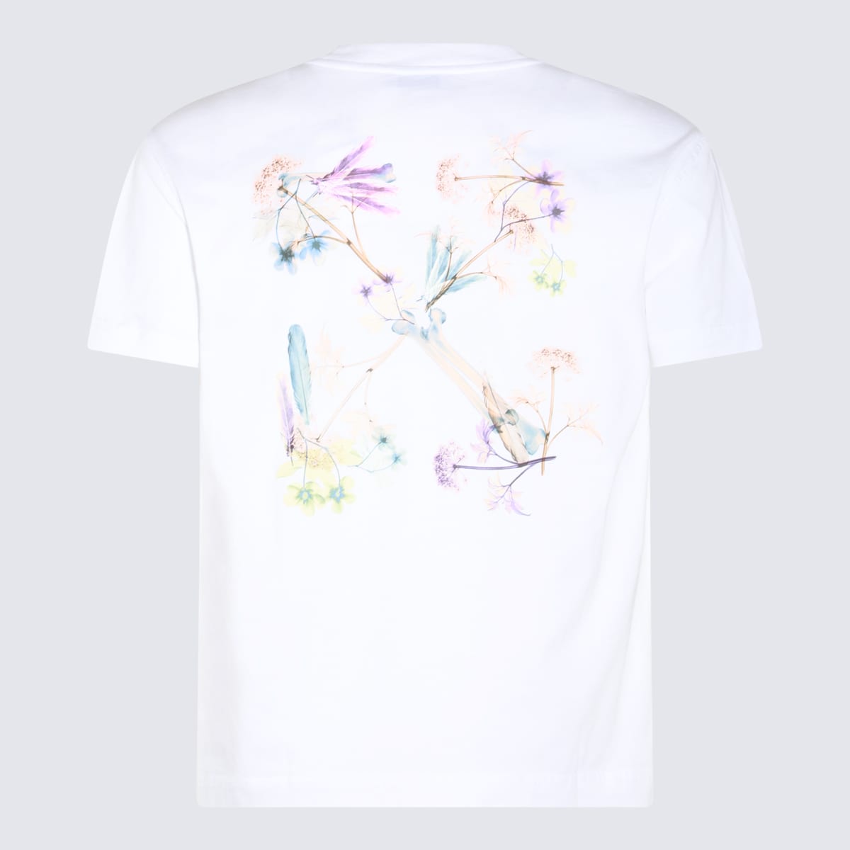Shop Off-white White Multicolour Cotton T-shirt In White/multi