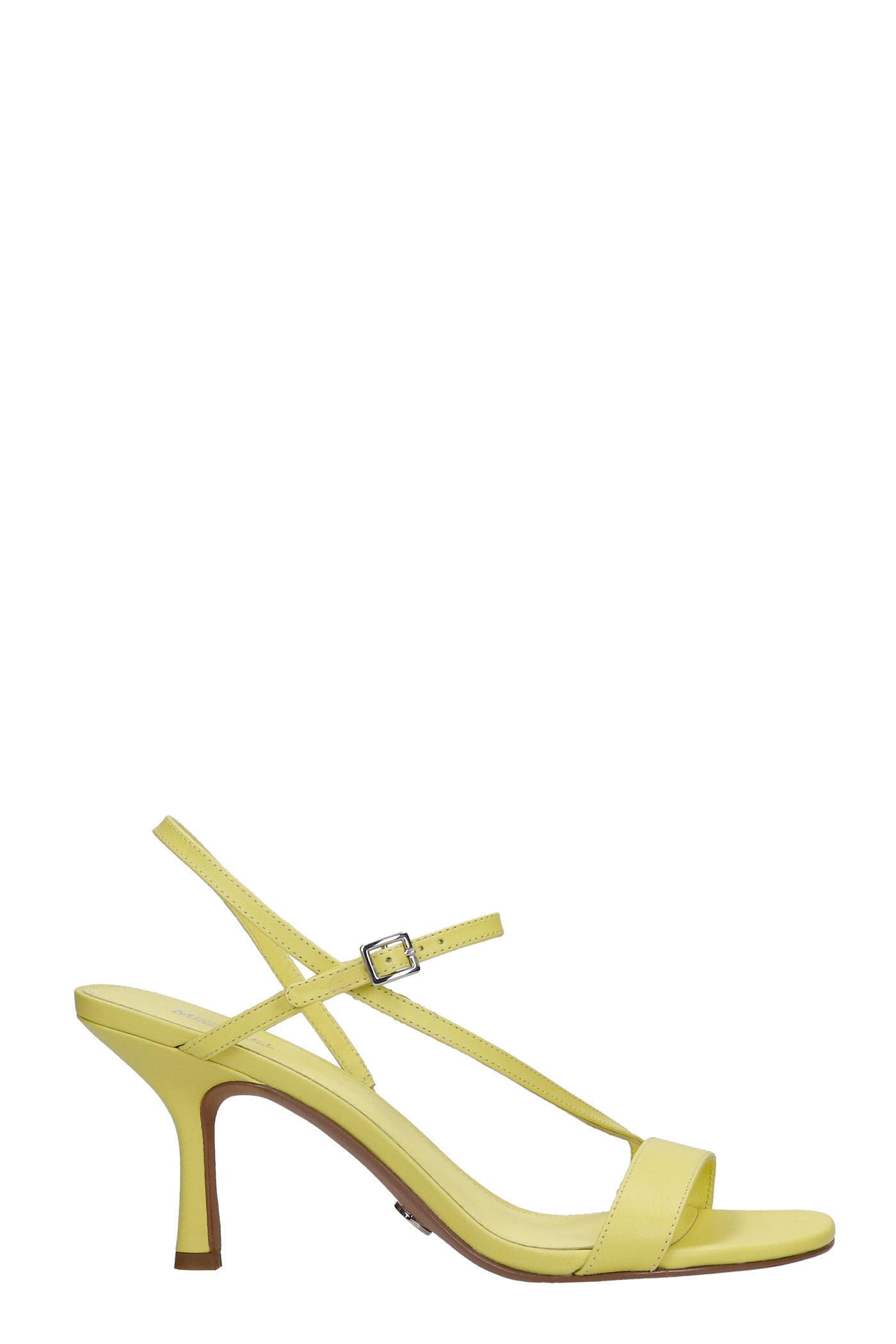 Photo of  Michael Kors Tasha Sandals In Yellow Leather- shop Michael Kors Sandals online sales