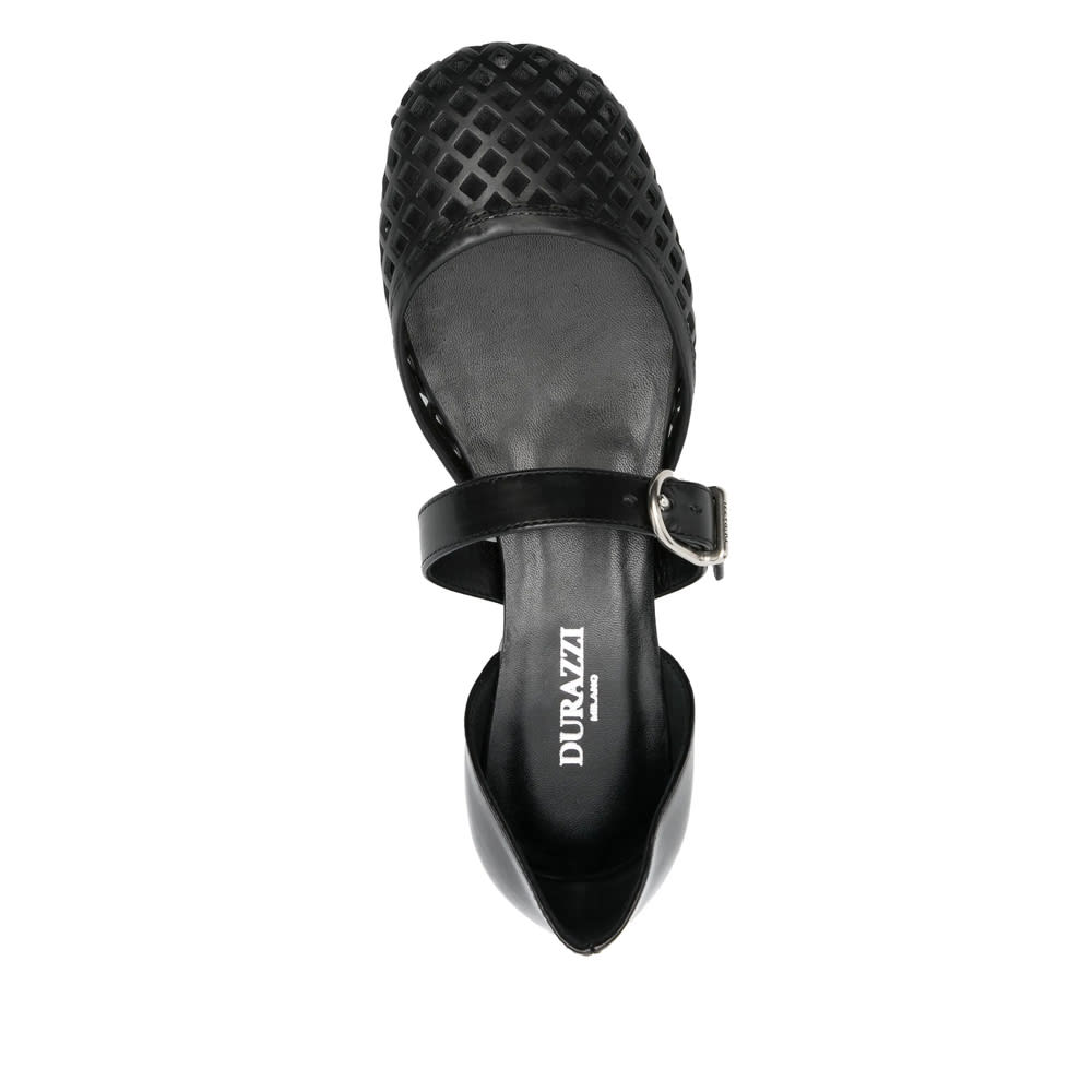 Durazzi Milano Cut Out-detail Ballet Flats In Black