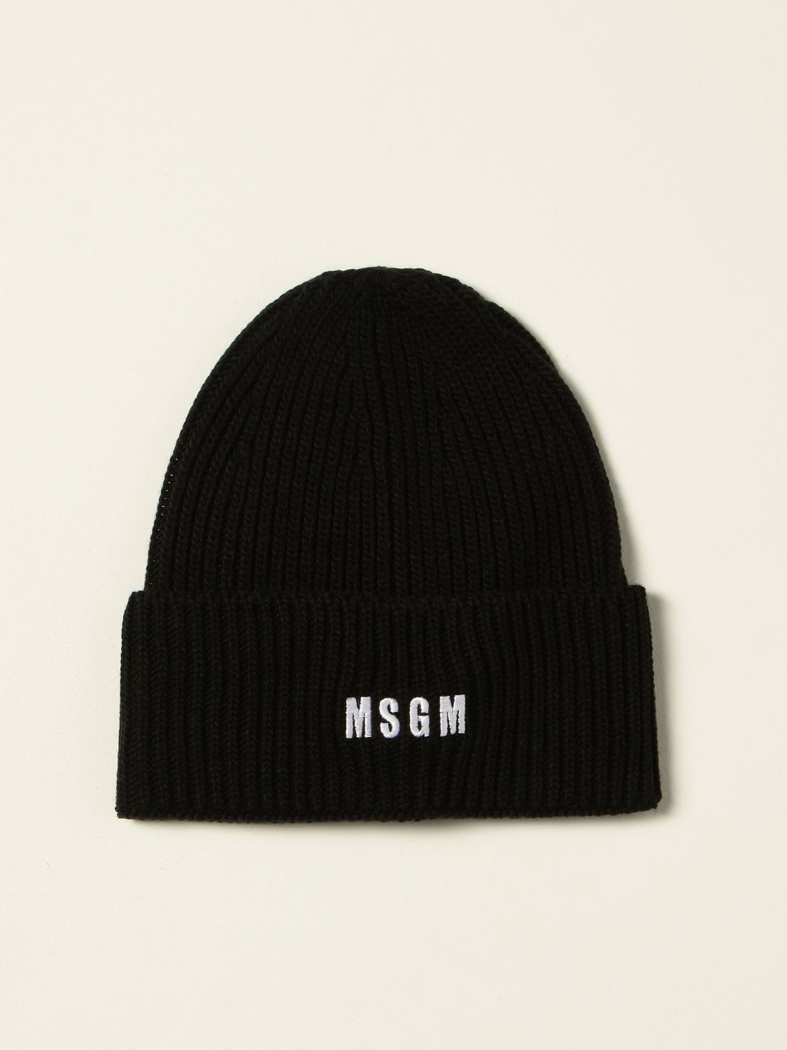 Msgm Hat Msgm Beanie Hat With Logo