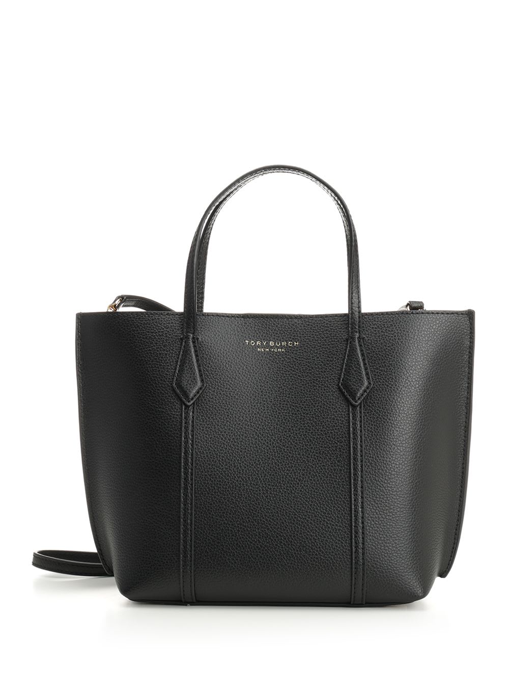 Tory Burch Perry Small Leather Tote Bag In Black