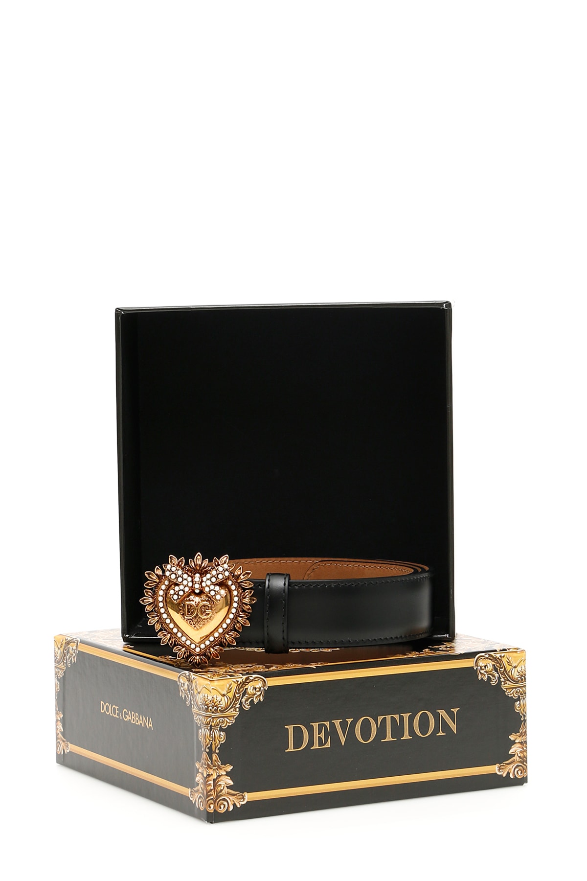 Shop Dolce & Gabbana Devotion Leather Belt In Nero (black)