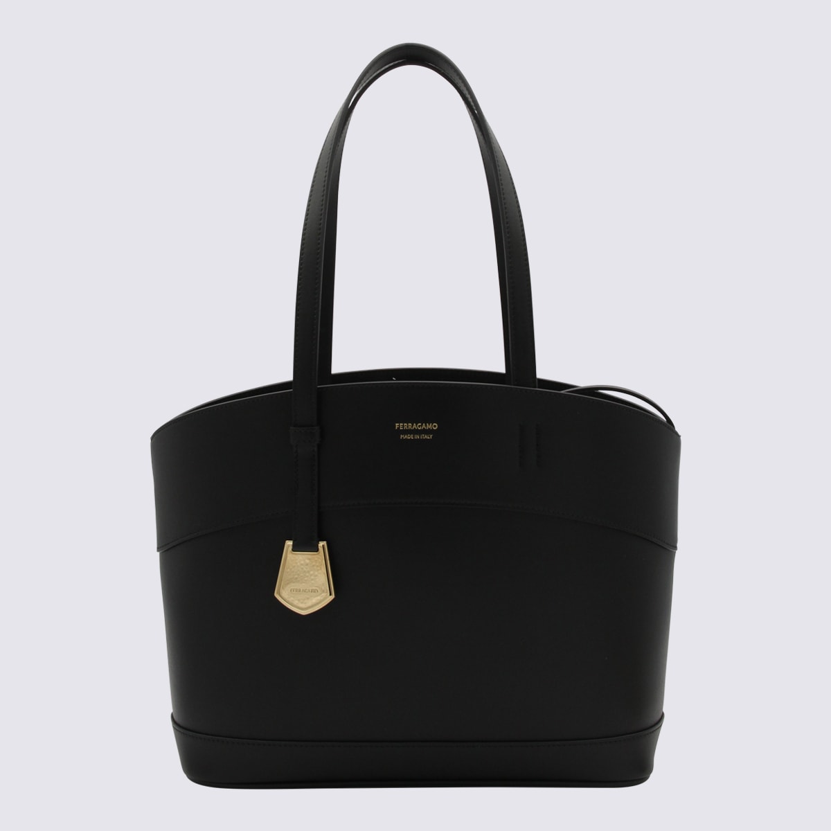 Ferragamo Black Leather Charming Tote Bag