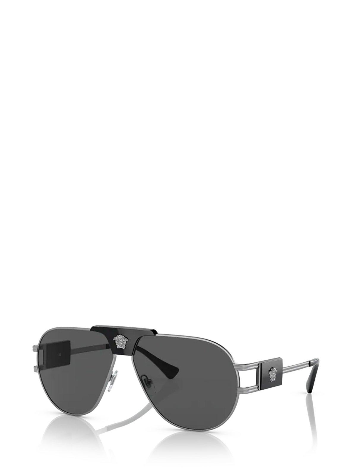 Shop Versace Aviator Frame Sunglasses In 100187