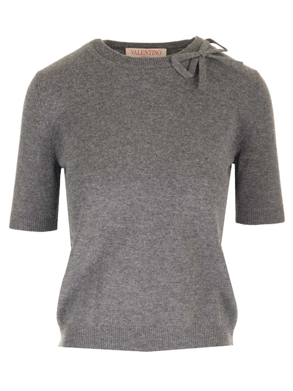 Shop Valentino Wool Knit Top In Grey