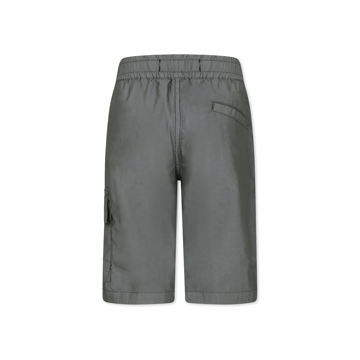 Stone Island Green Shorts For Boy With Compass In Green