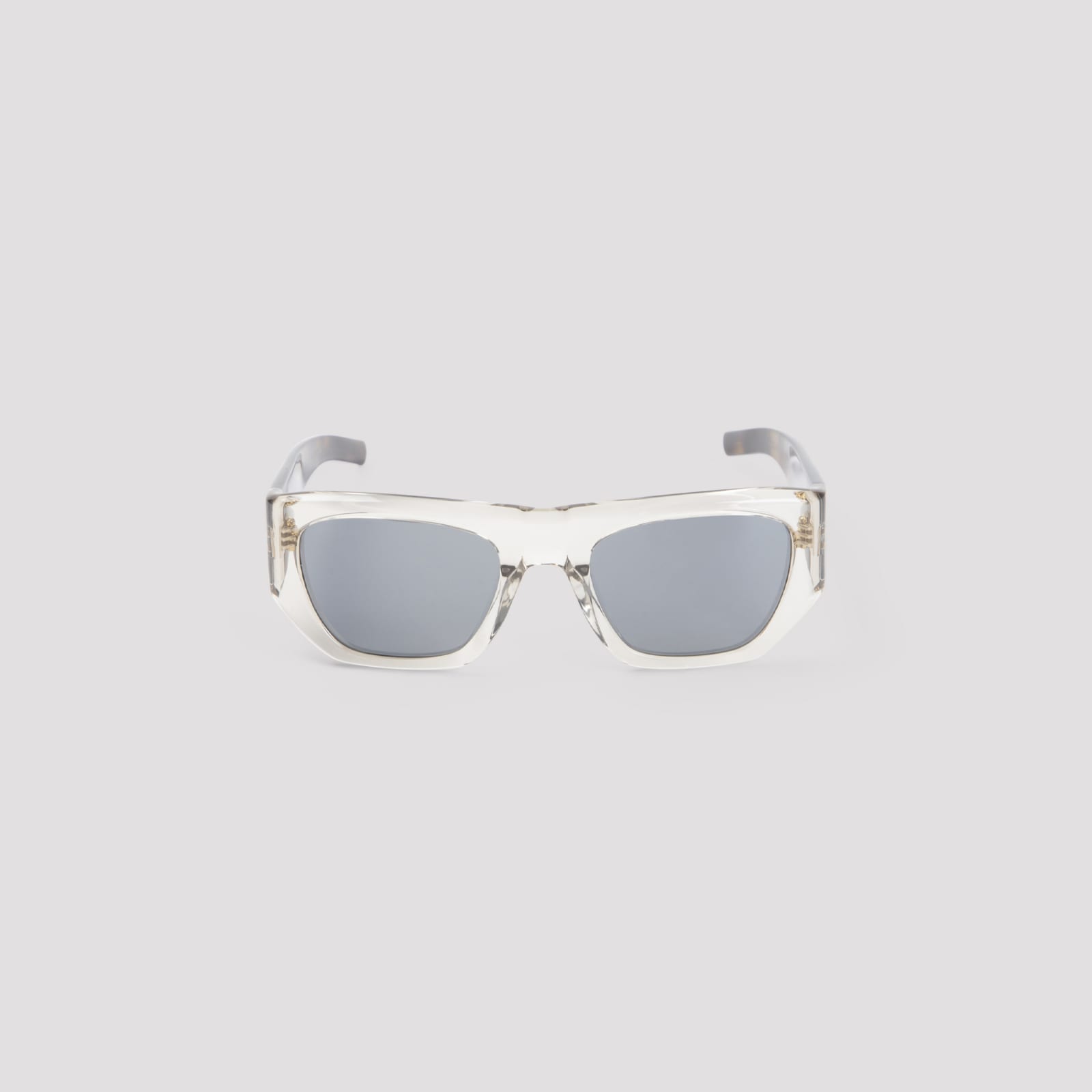 Shop Saint Laurent Sunglasses In Beige Beige Silver