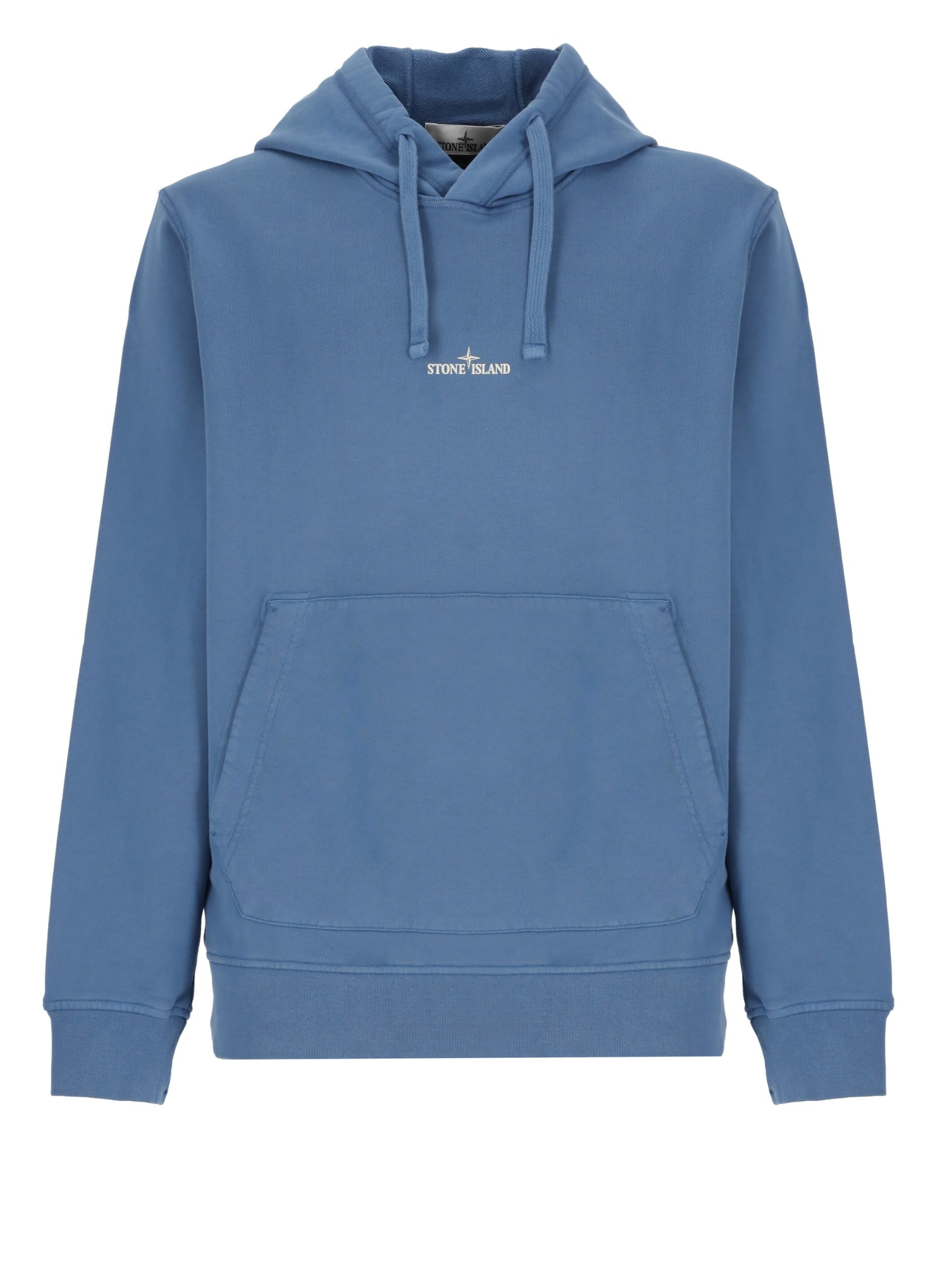 Shop Stone Island Hoodie With Logo In Blue