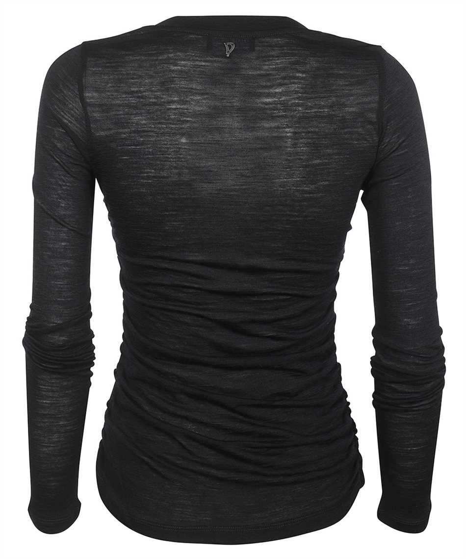 Shop Dondup Long Sleeve Wool T-shirt In Black