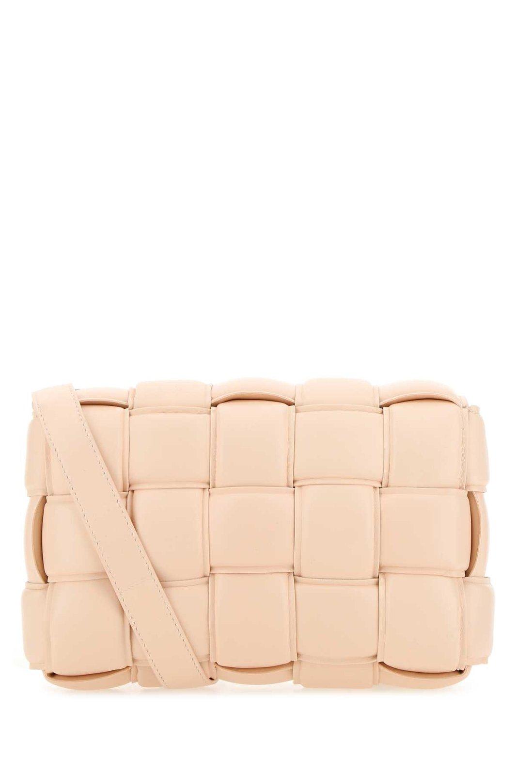 Shop Bottega Veneta Cassette Strapped Crossbody Bag In Powder