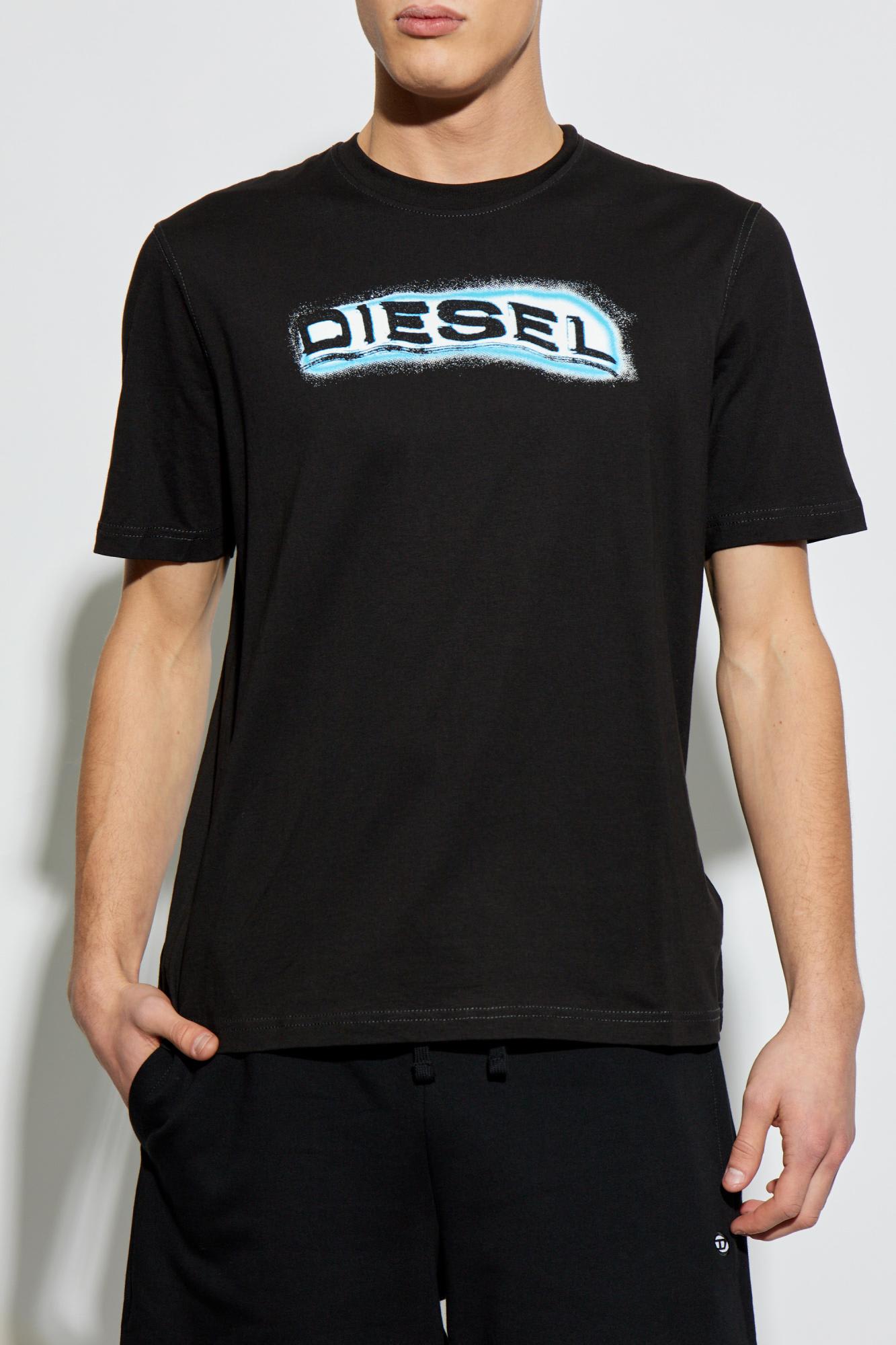 Diesel Black Cotton T-adjust-r4t T-shirt In 9xx