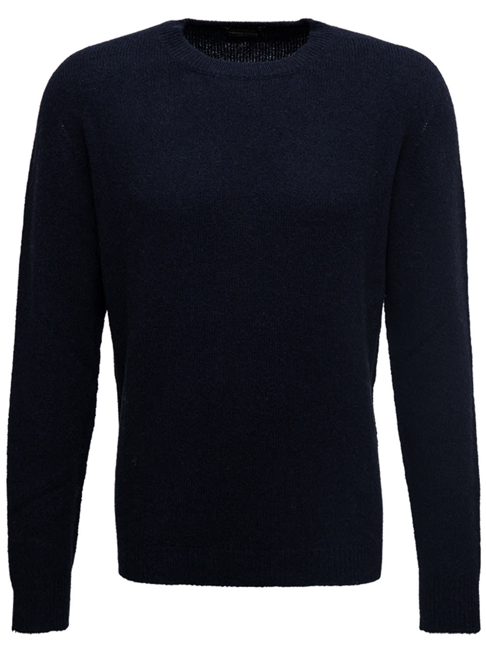 Roberto Collina Blue Crew Neck Wool Blend Sweater