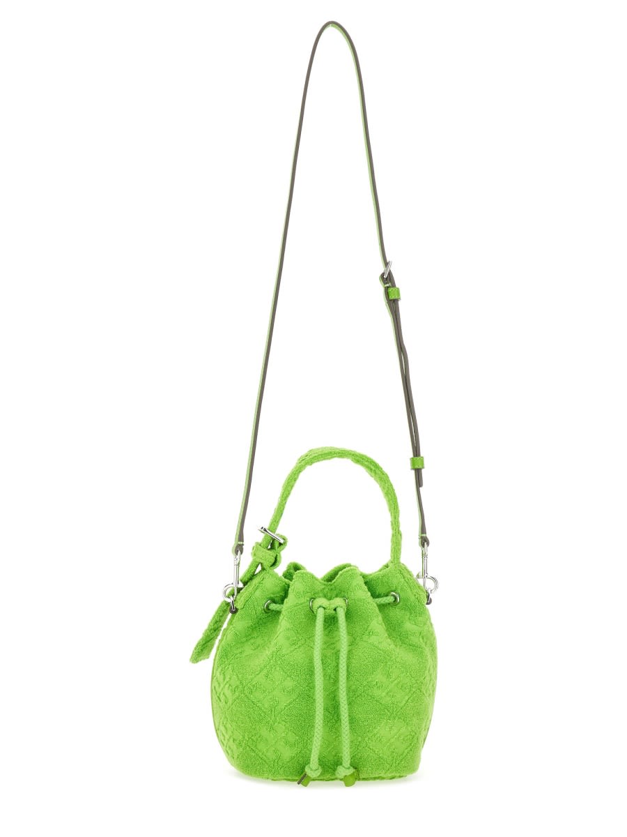 Tory Burch Oversized T Monogram Bucket Bag In Green