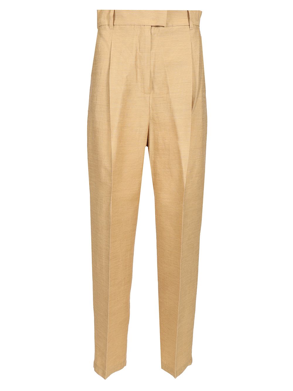Shop Max Mara Straight Trousers In Linen And Silk