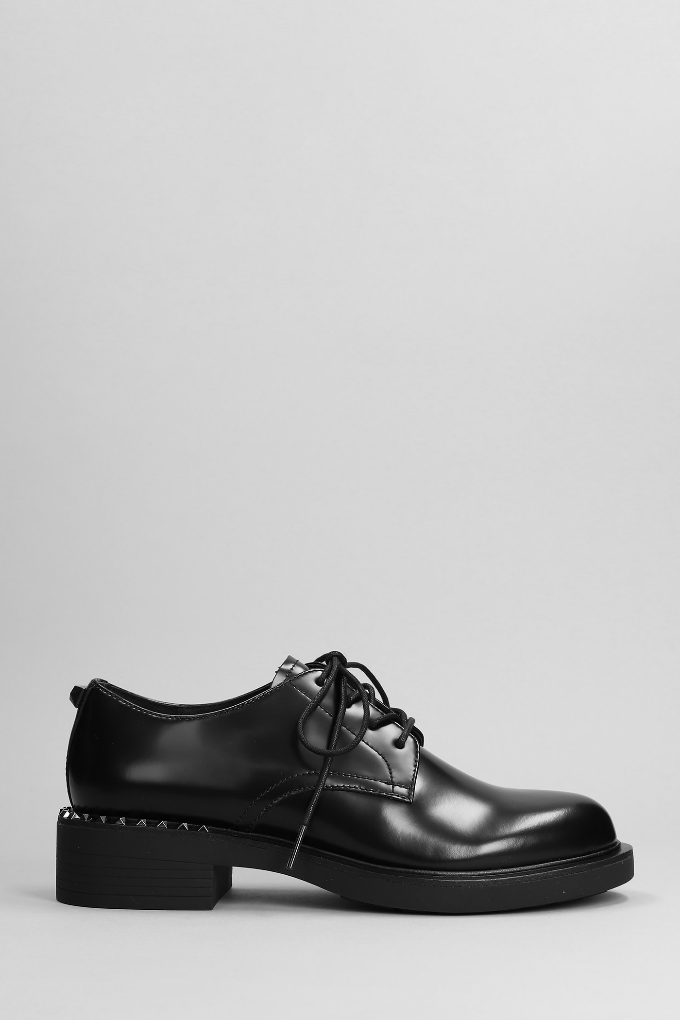 ASH FREAK LACE UP SHOES IN BLACK LEATHER