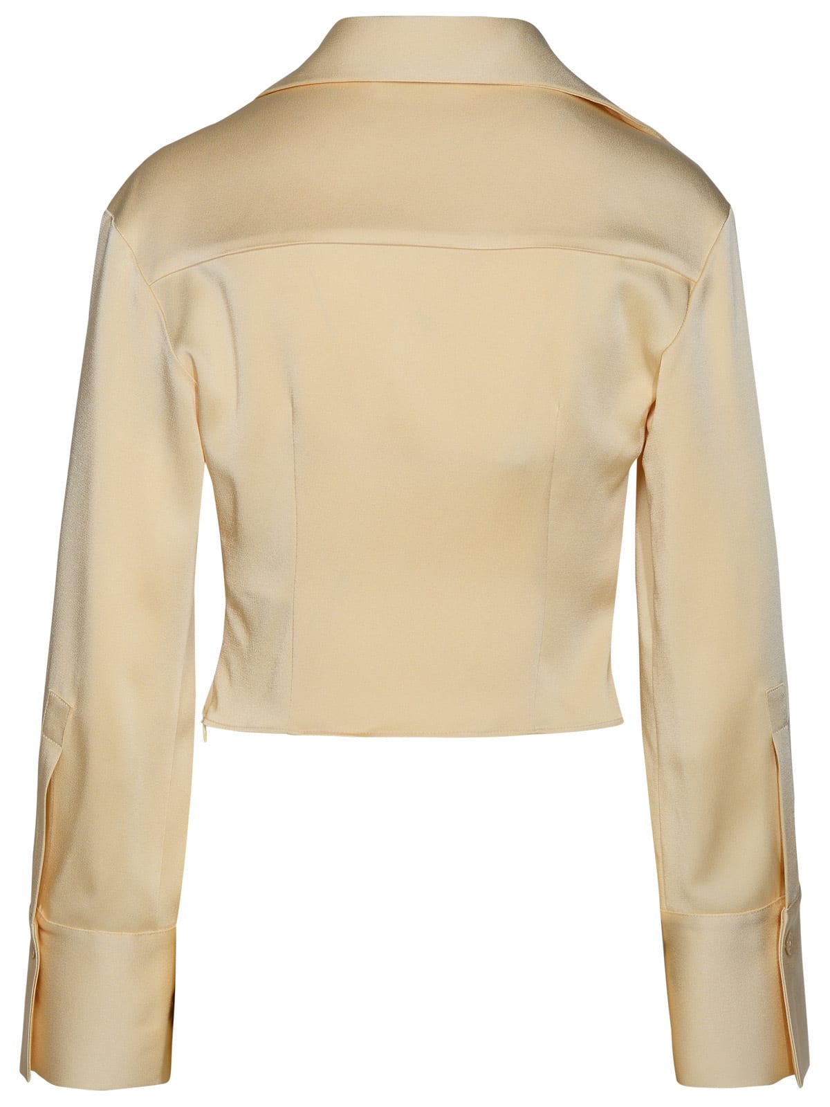 Shop Blumarine Ivory Acetate Blend Shirt In Beige