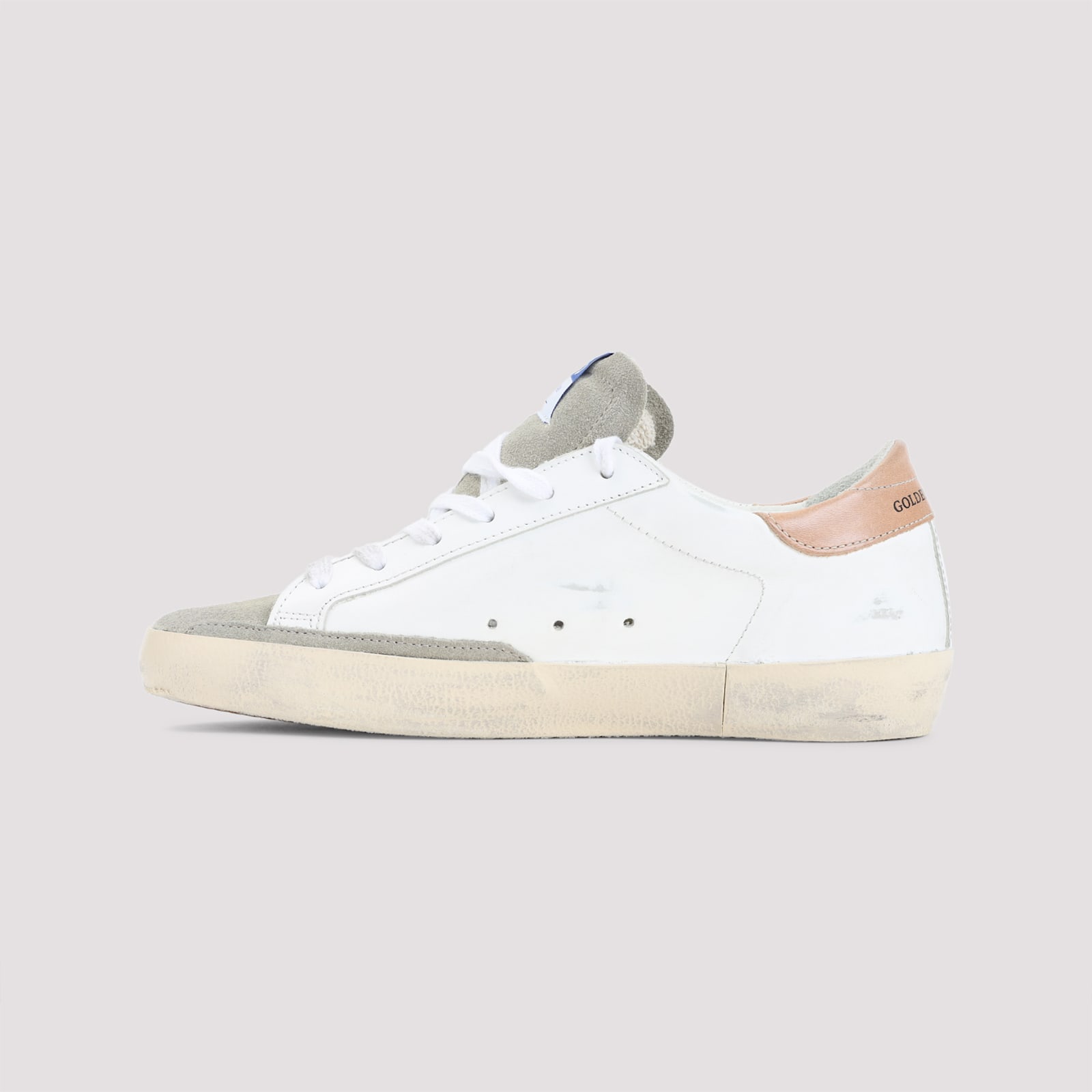 Golden Goose White Leather Low-top Sneakers With Contrasting Accents In White