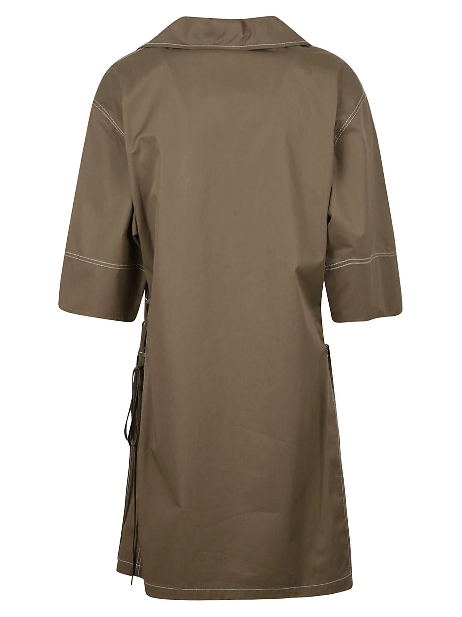 Shop Tory Burch Poplin Shirtdress In Rich Earth