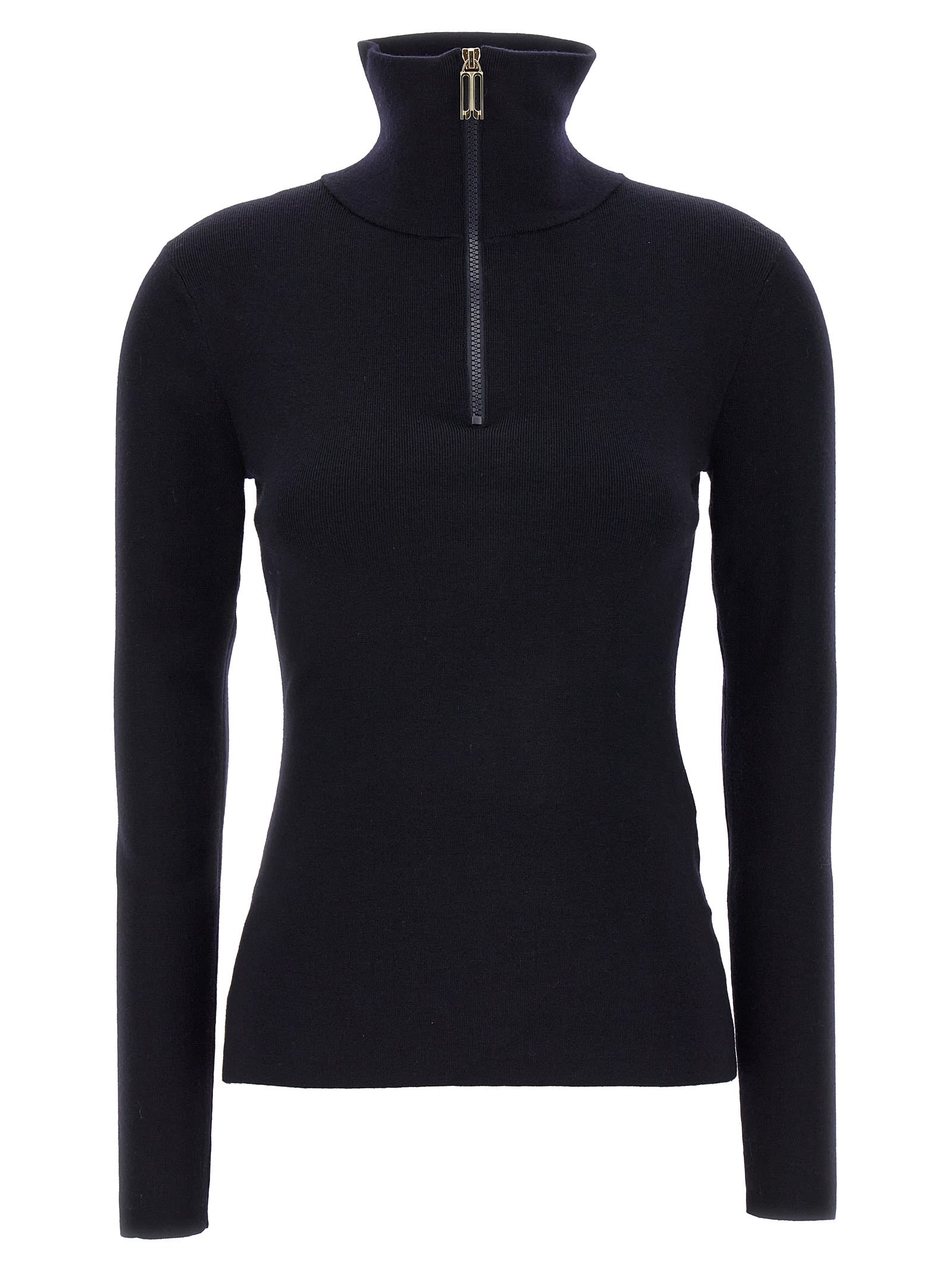 Victoria Beckham Half Zip Jumper In Blue