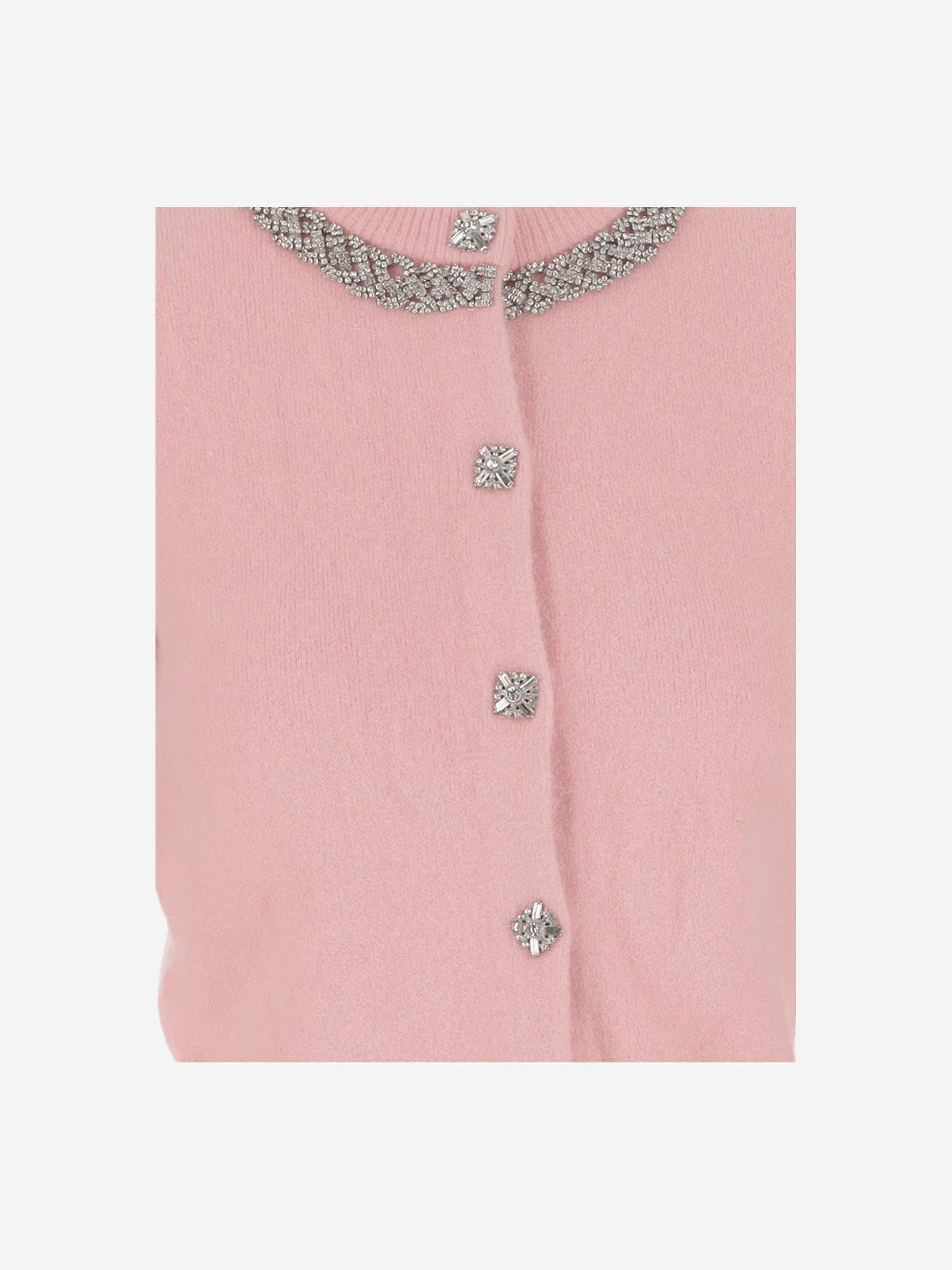 Shop Self-portrait Cardigan With Crystals In Pink