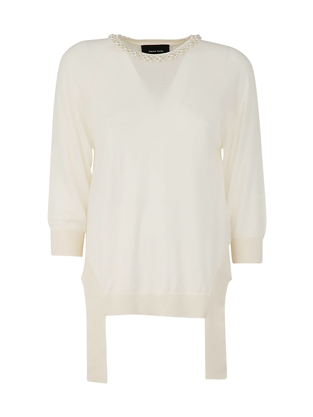 SIMONE ROCHA LONG SLEEVE JUMPER WITH CUT OUT SIDES, TAILS & EMB