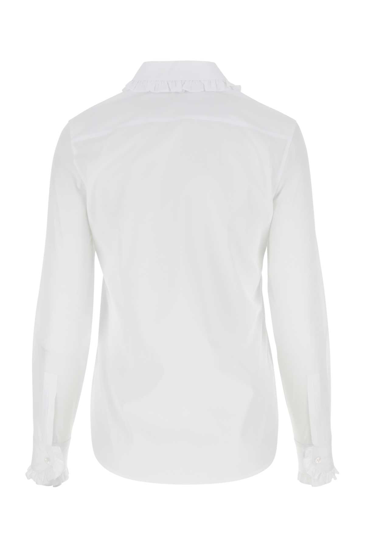 Saint Laurent White Poplin Shirt In 9000