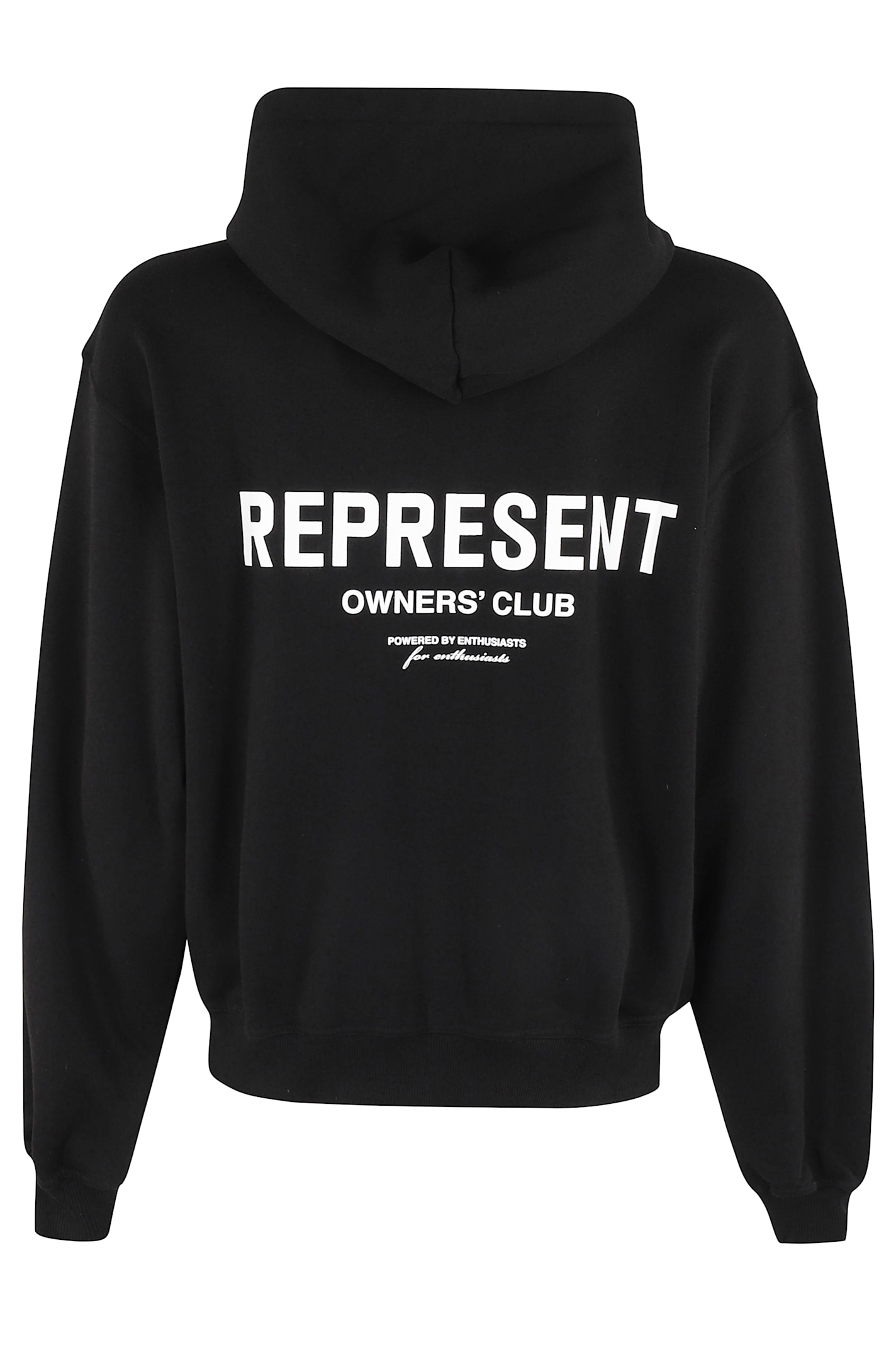 Represent Black Zip-up Sweatshirt With Logo On The Front And Back In Cotton Man In Black