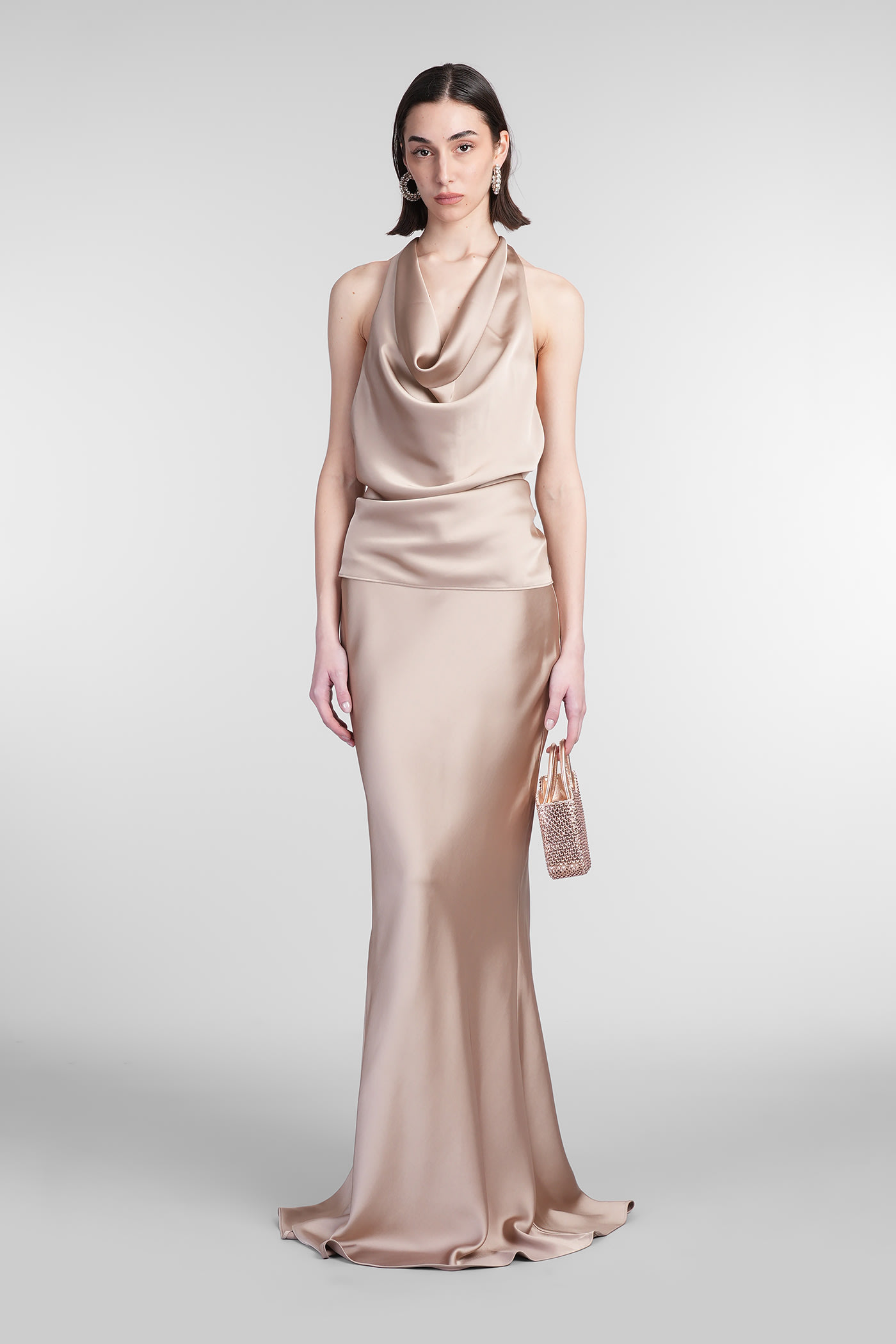 The Andamane Nemesia Maxi Skirt In Grey Polyester In Grey