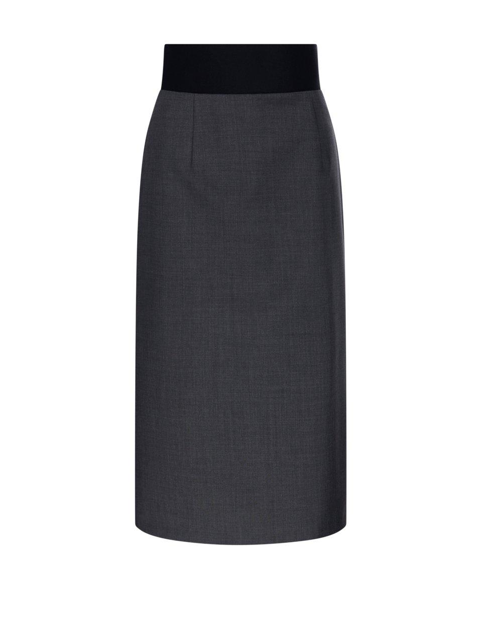 Shop Sportmax Zip Detailed Long Skirt In Dark Gray