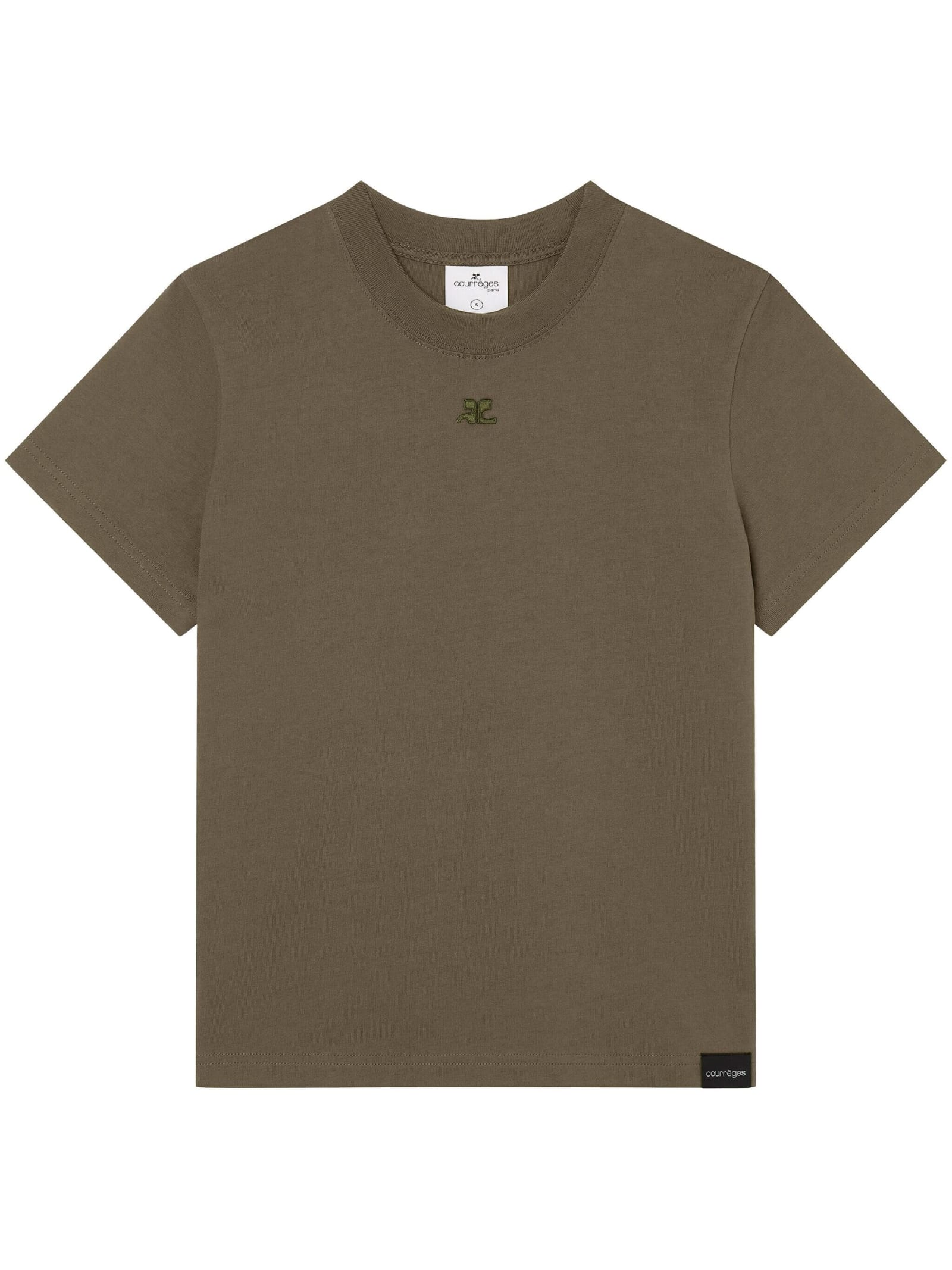 Shop Courrèges T Shirt Girocollo In Camouflage Green
