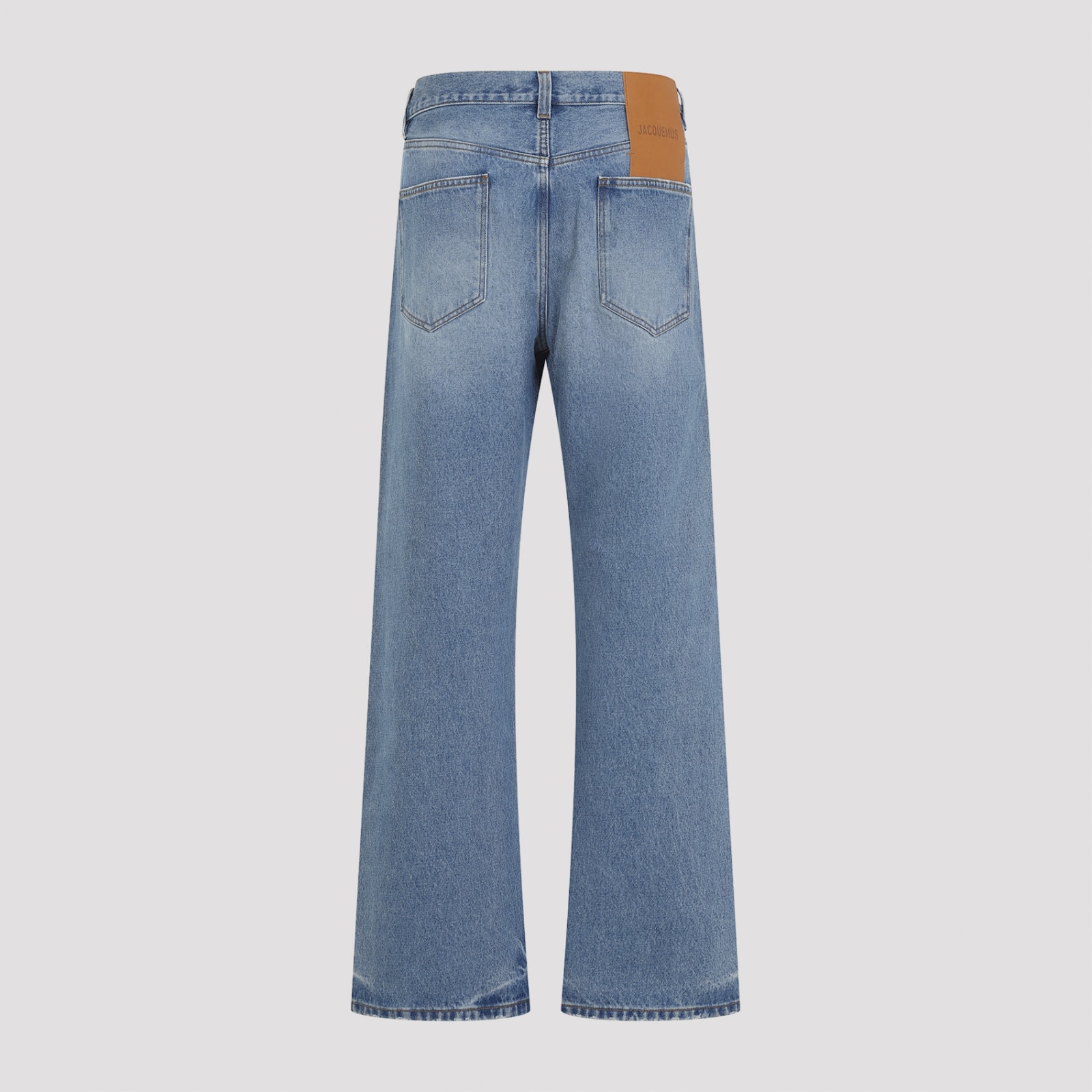 Shop Jacquemus Le De Nîmes Droit Jeans In C Blue Tabac