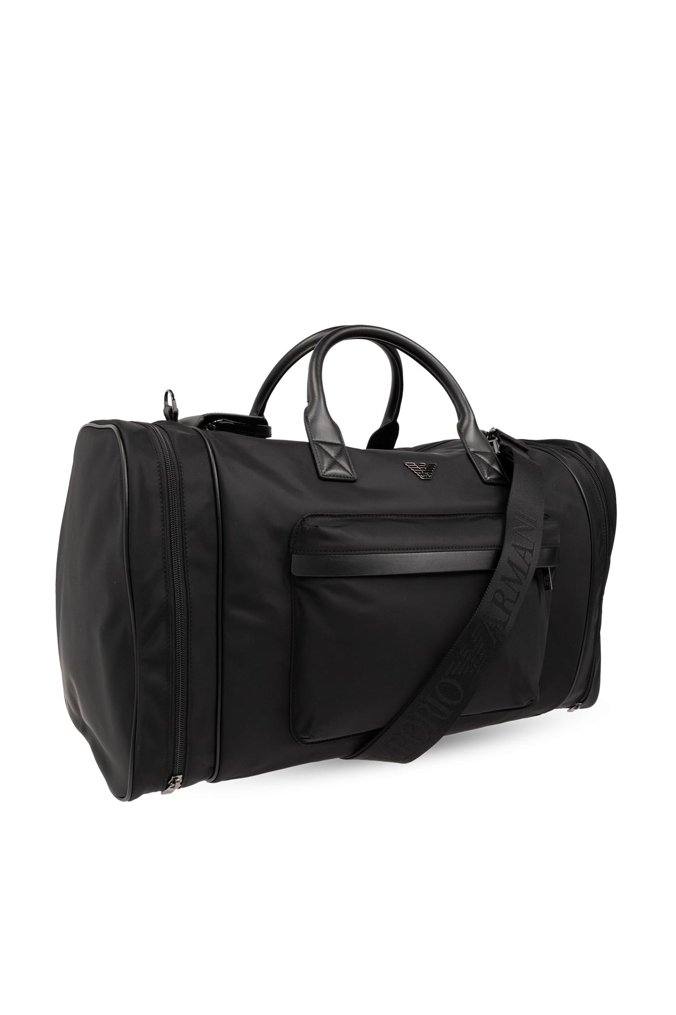 Shop Emporio Armani Sustainability Collection Travel Bag In Nero